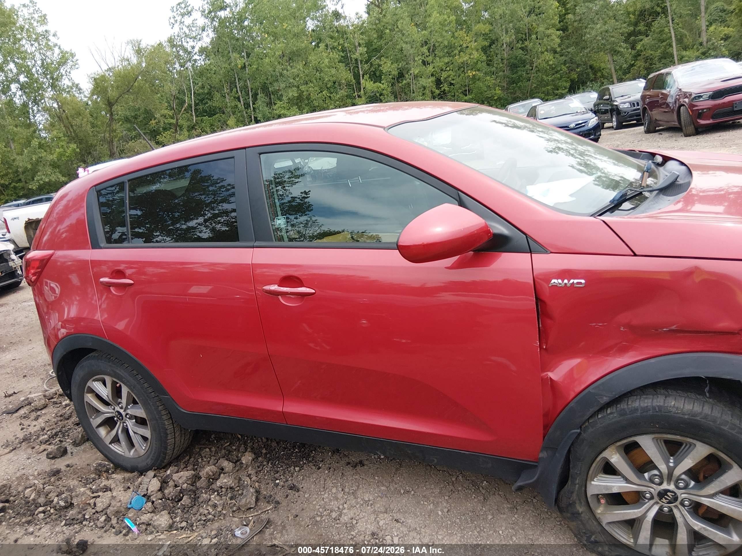 2015 Kia Sportage Lx Red vin: KNDPBCAC8F7710363