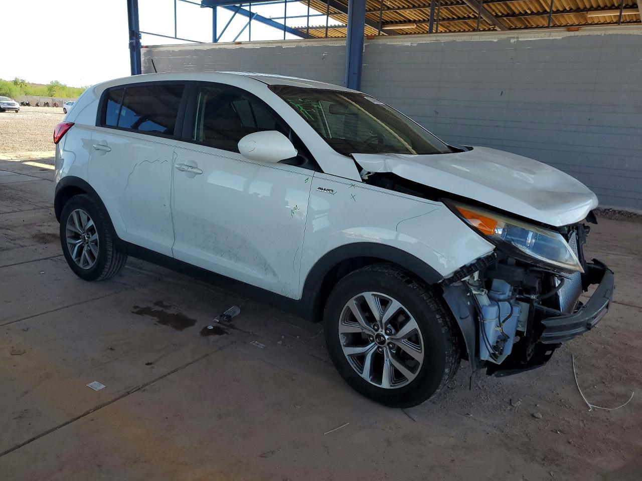 2015 Kia Sportage Lx White vin: KNDPBCAC8F7758042