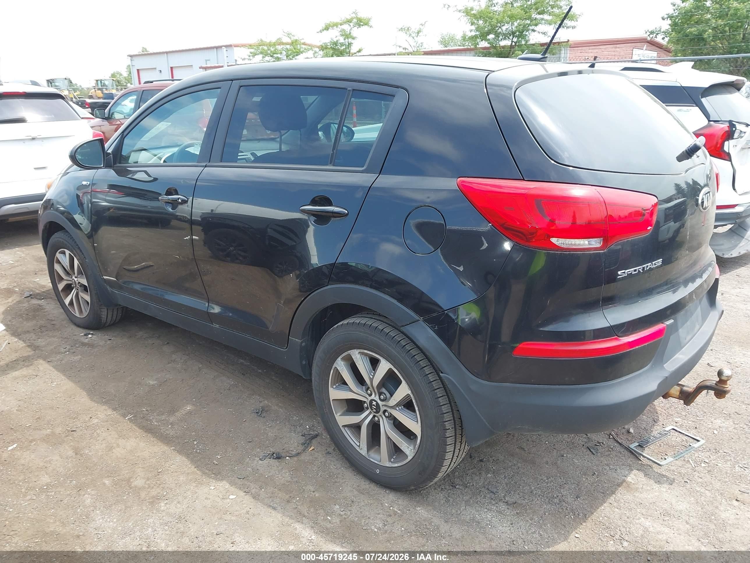 2015 Kia Sportage Lx Black vin: KNDPBCAC8F7762589