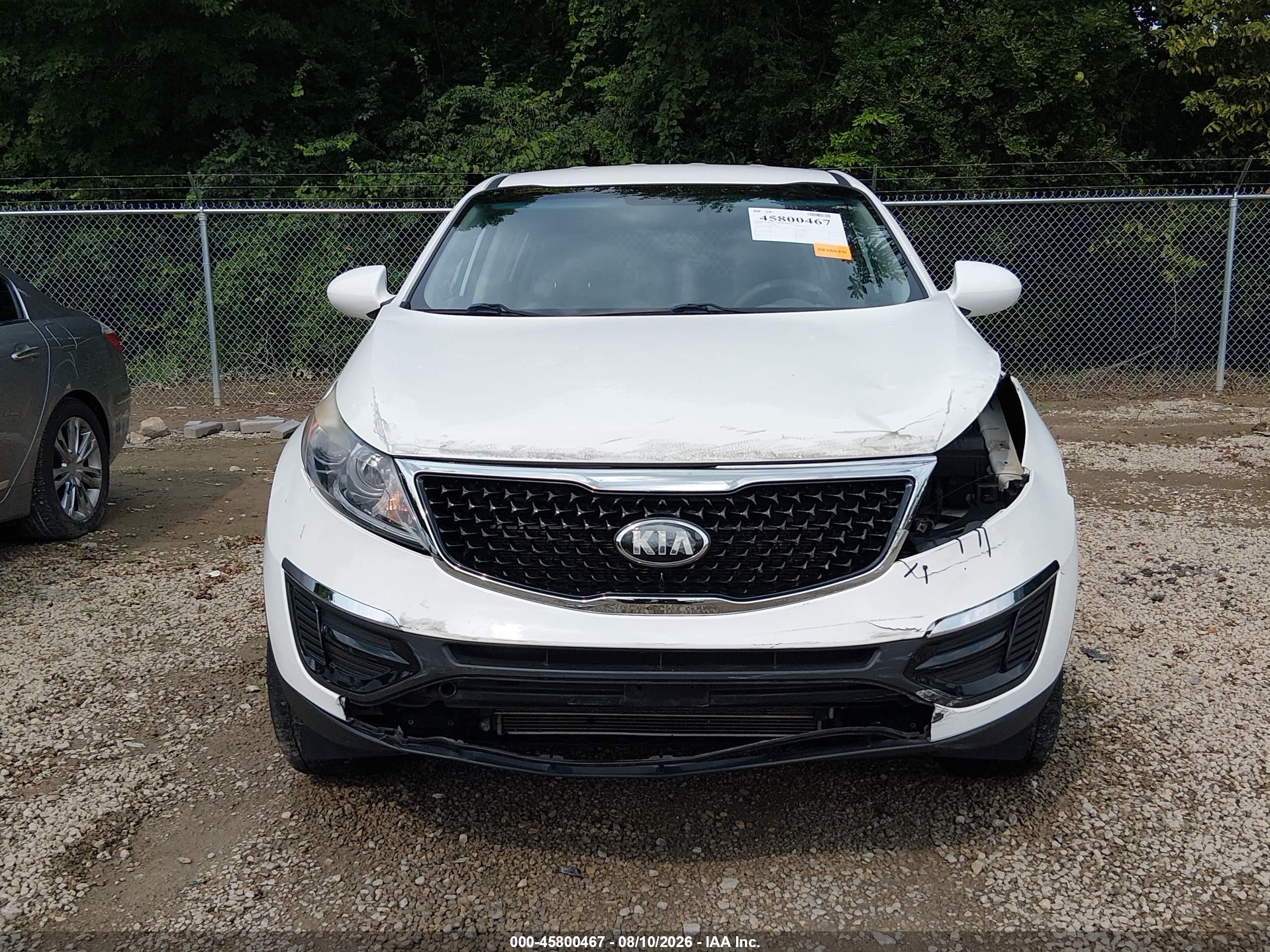 2015 Kia Sportage Lx White vin: KNDPBCAC8F7780087