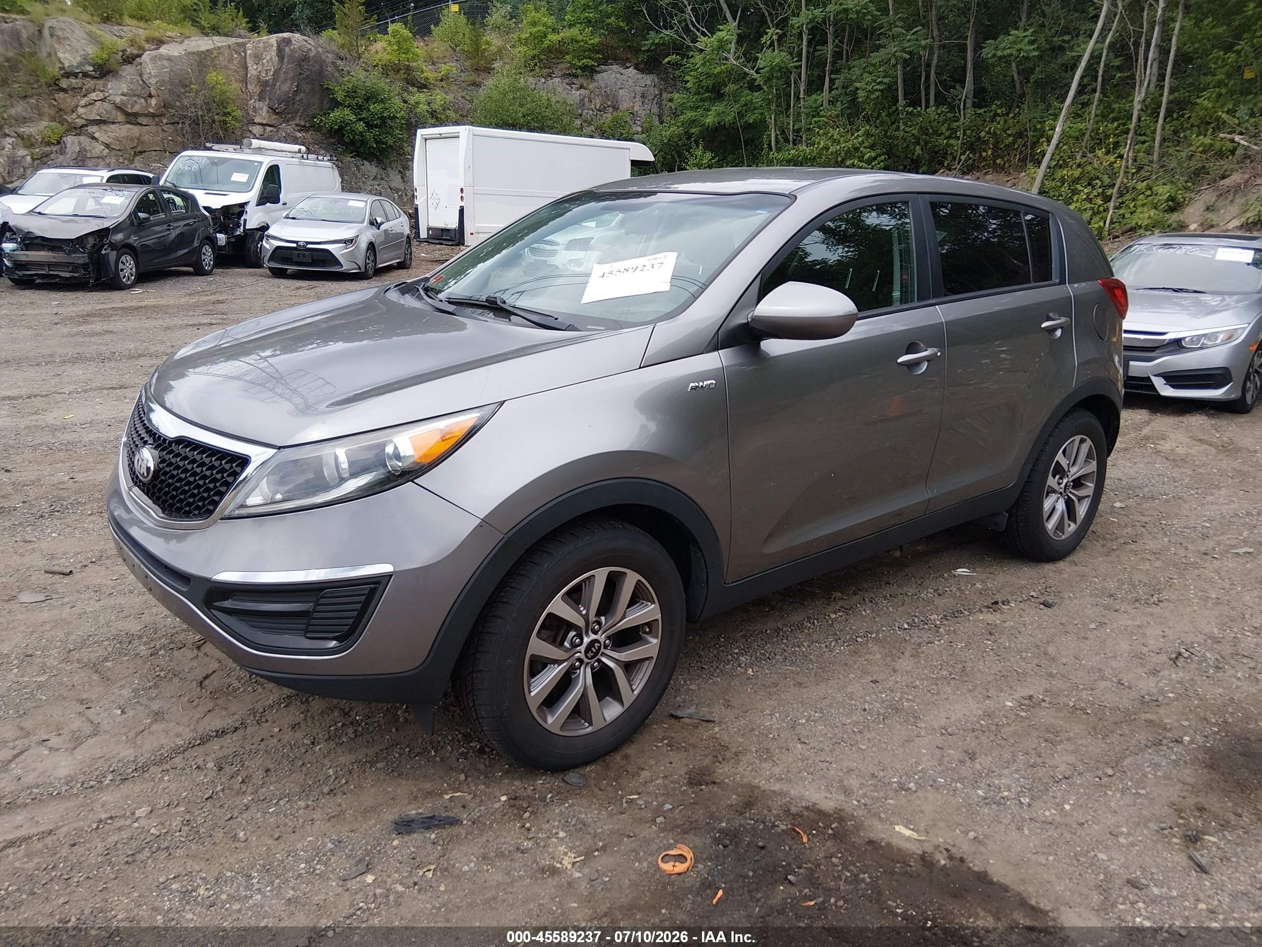 2014 Kia Sportage Lx Gray vin: KNDPBCACXE7550629