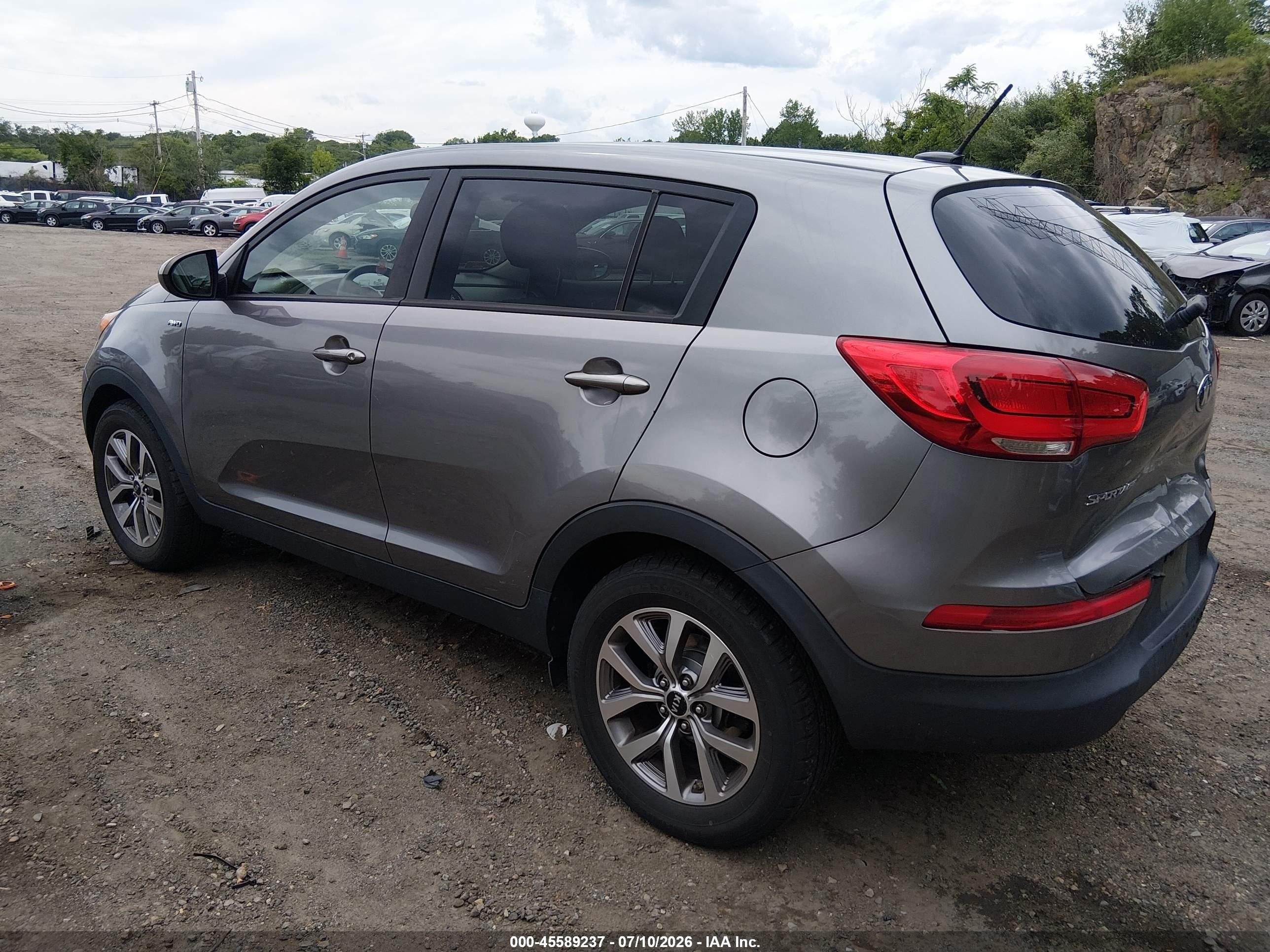 2014 Kia Sportage Lx Gray vin: KNDPBCACXE7550629