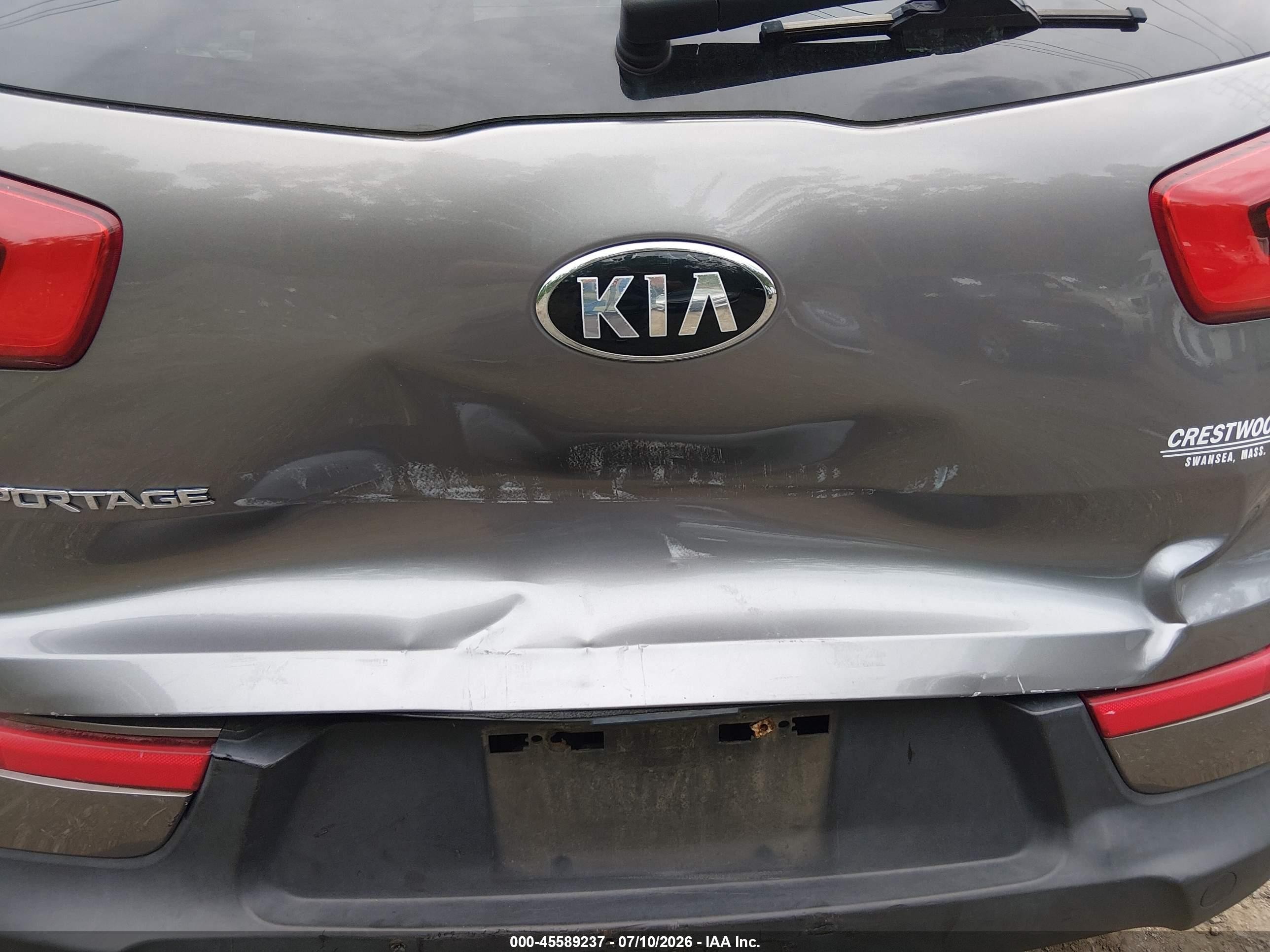 2014 Kia Sportage Lx Gray vin: KNDPBCACXE7550629