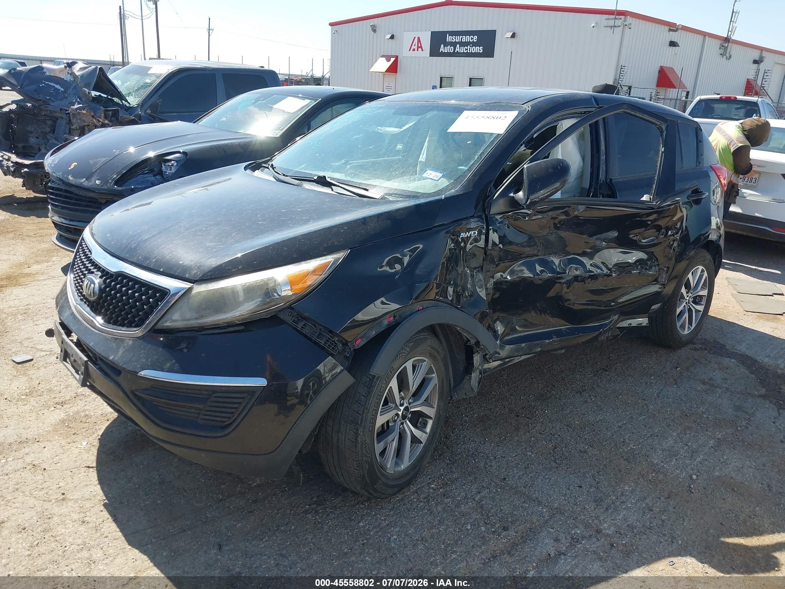 2015 Kia Sportage Lx Black vin: KNDPBCACXF7684235