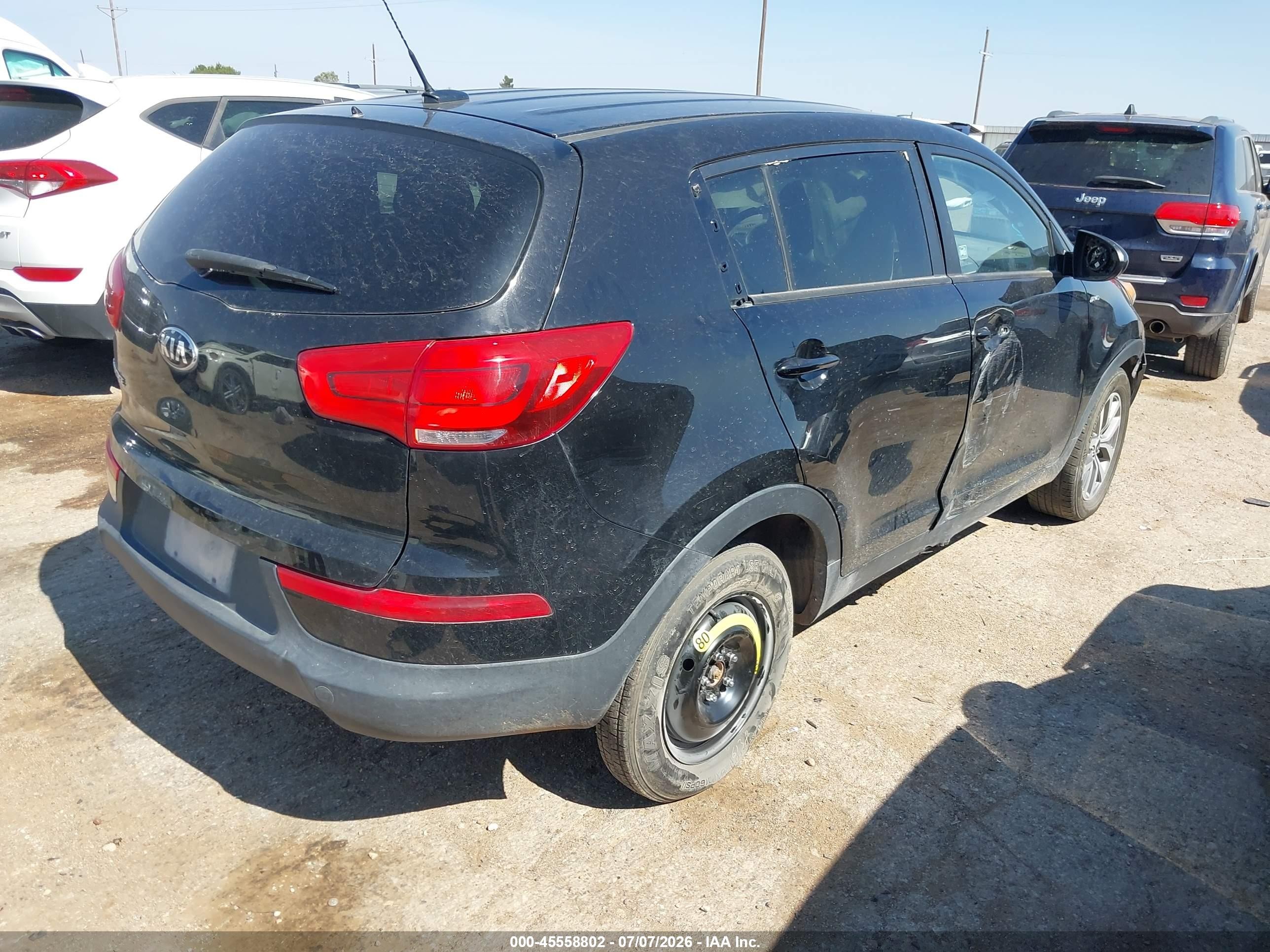 2015 Kia Sportage Lx Black vin: KNDPBCACXF7684235