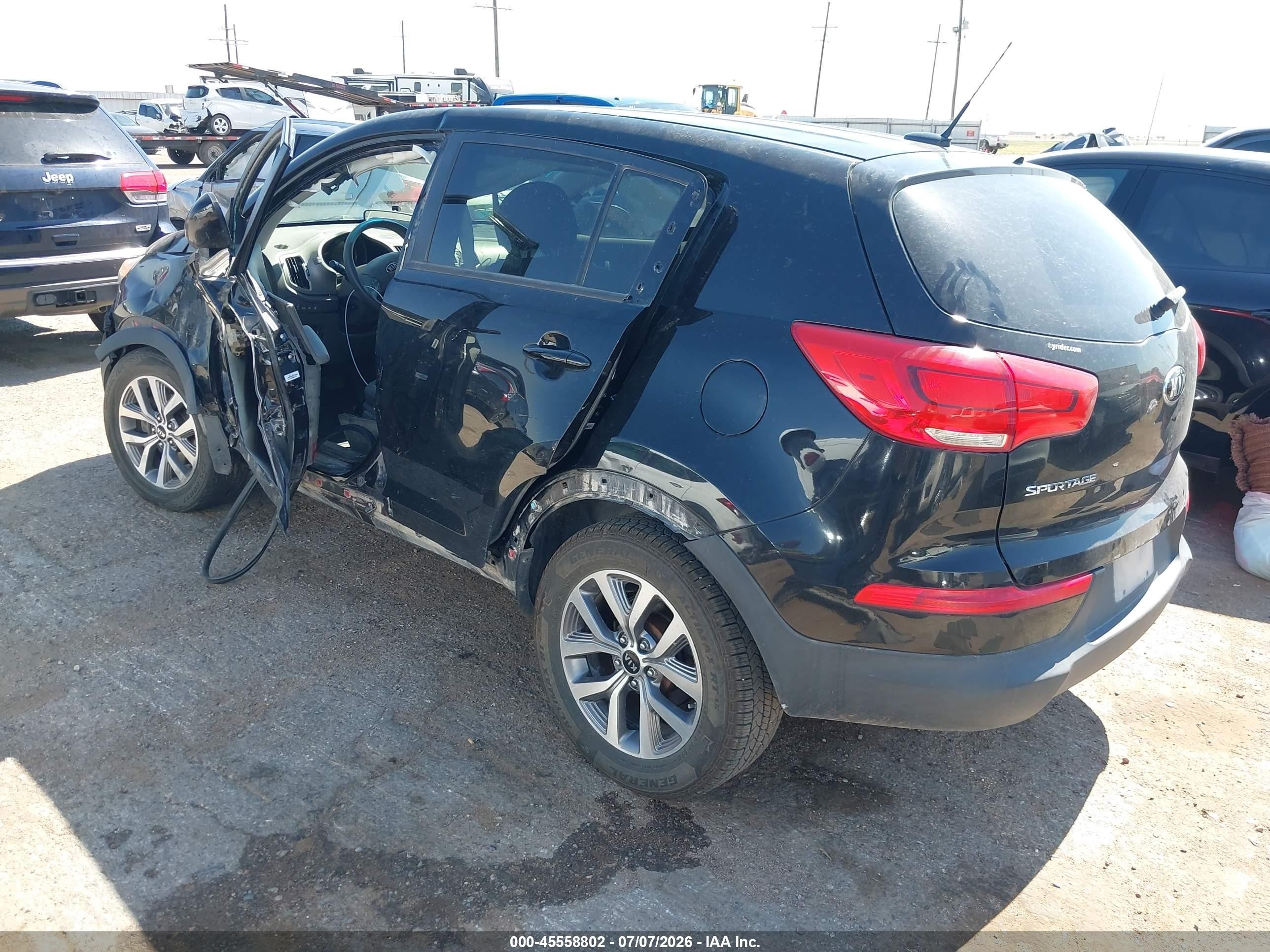 2015 Kia Sportage Lx Black vin: KNDPBCACXF7684235