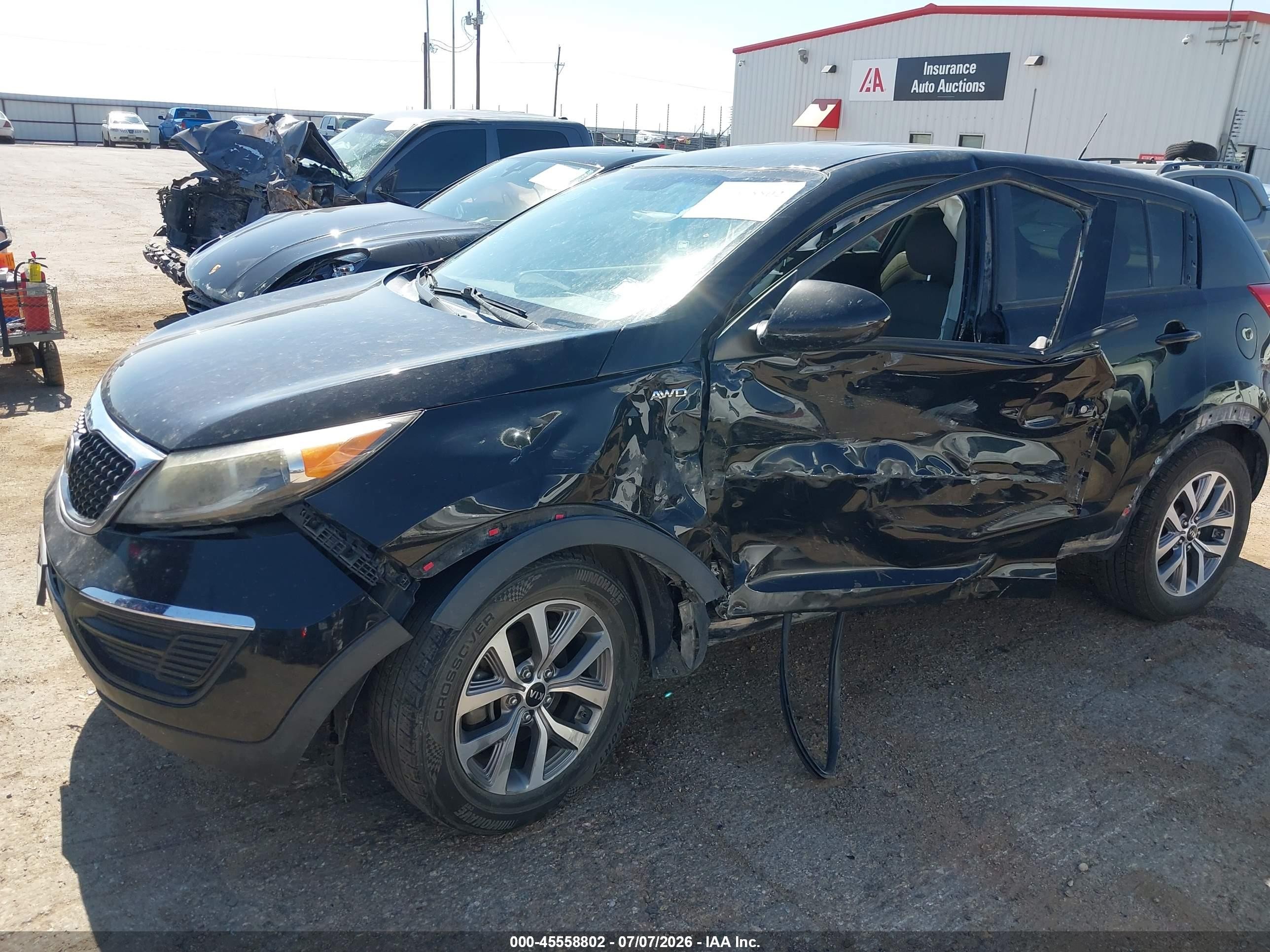 2015 Kia Sportage Lx Black vin: KNDPBCACXF7684235