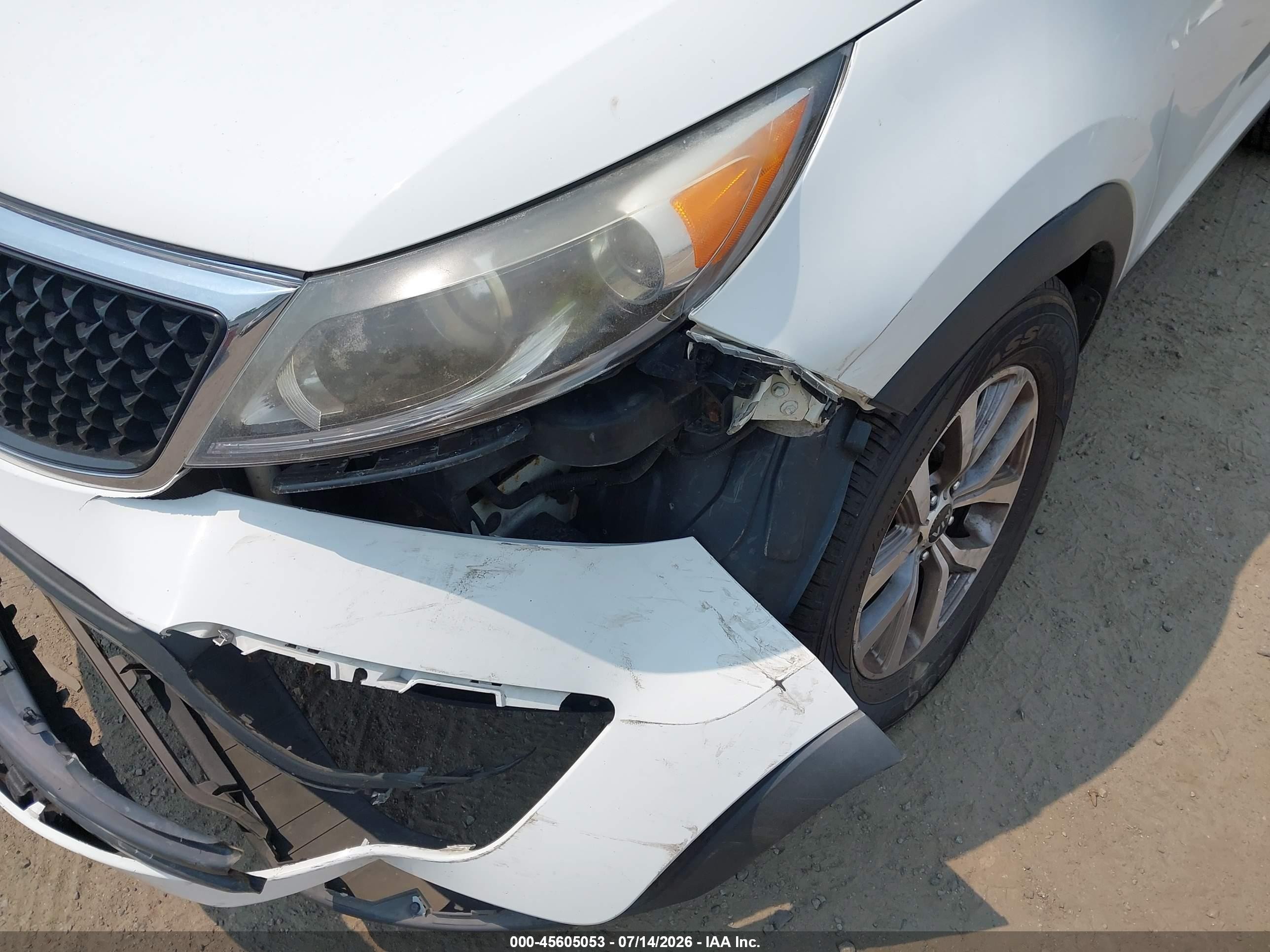 2015 Kia Sportage Lx White vin: KNDPBCACXF7687846