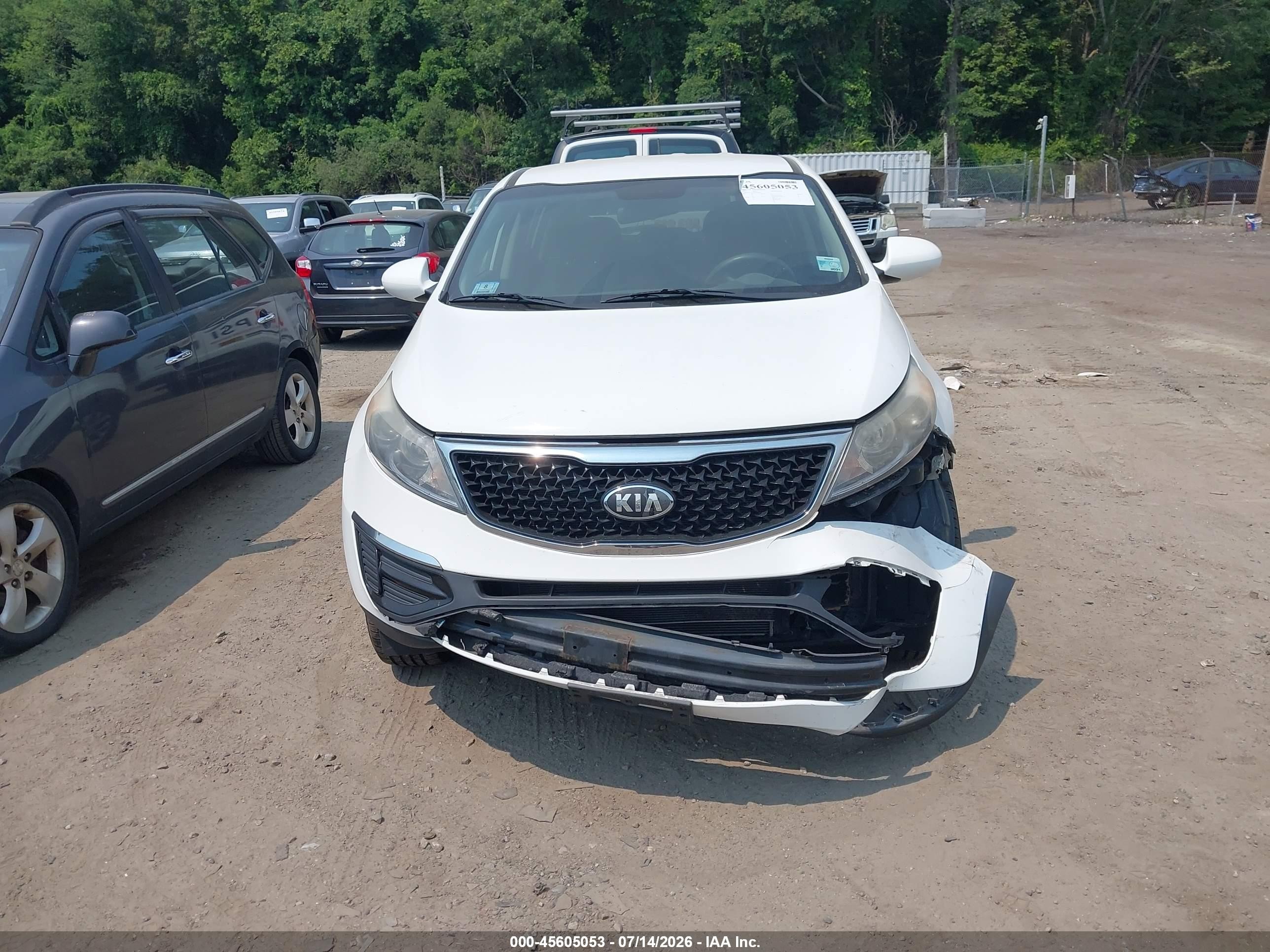 2015 Kia Sportage Lx White vin: KNDPBCACXF7687846