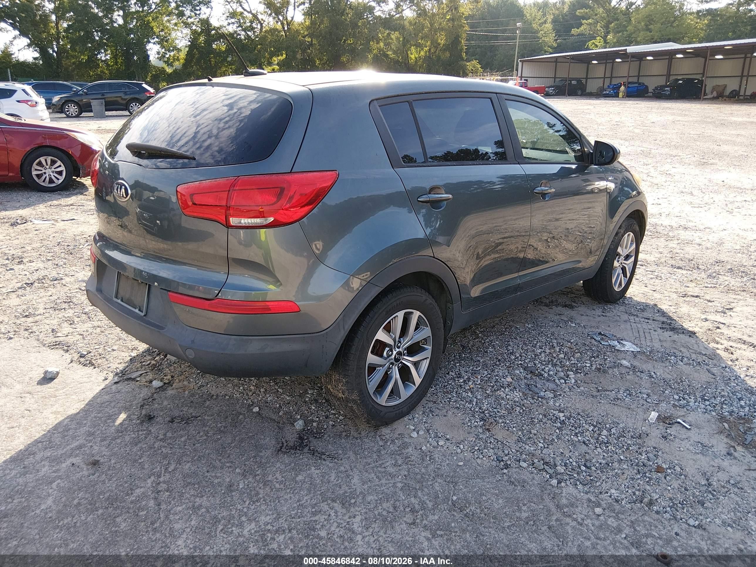 2015 Kia Sportage Lx Gray vin: KNDPBCACXF7722806
