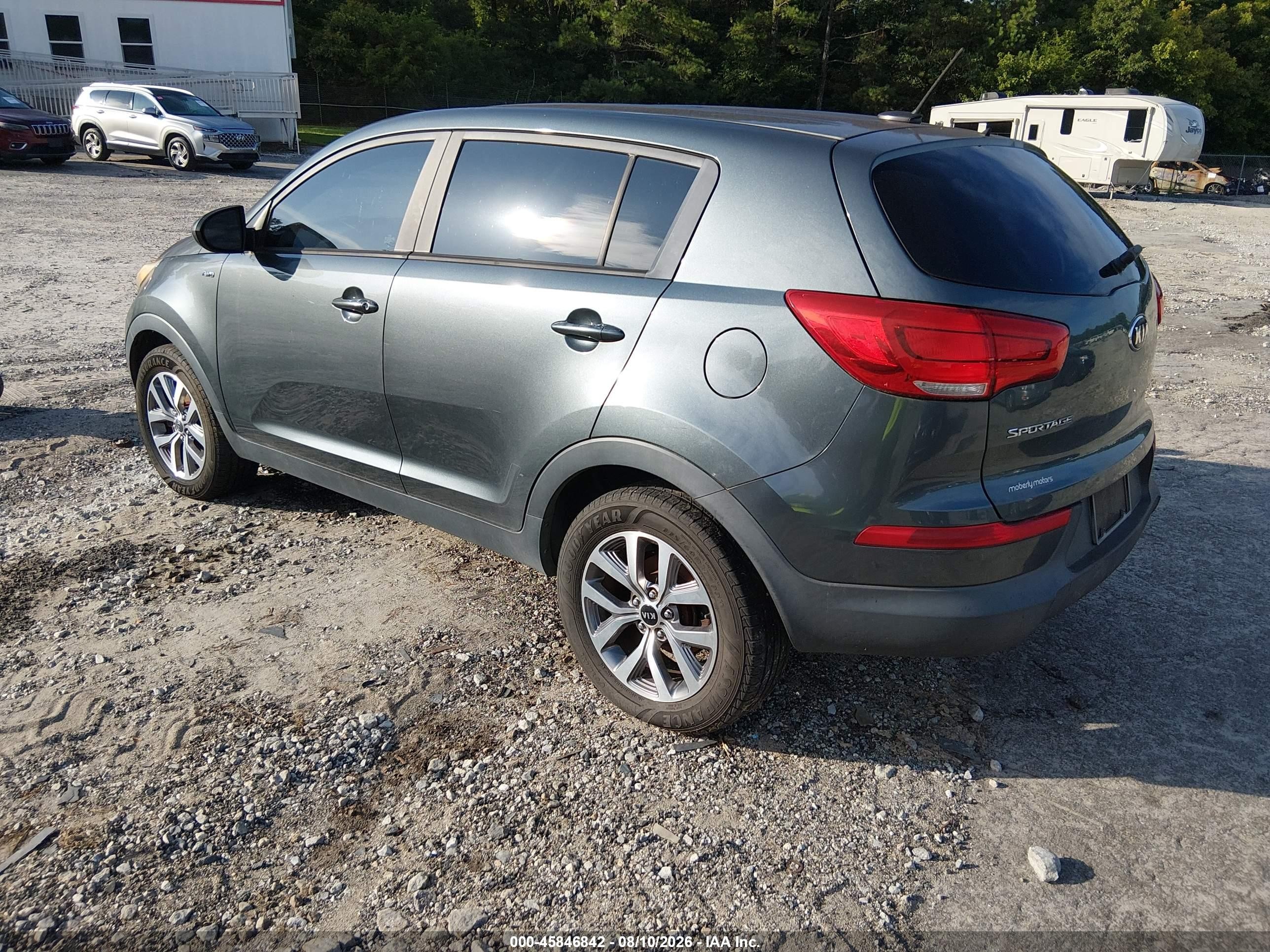 2015 Kia Sportage Lx Gray vin: KNDPBCACXF7722806