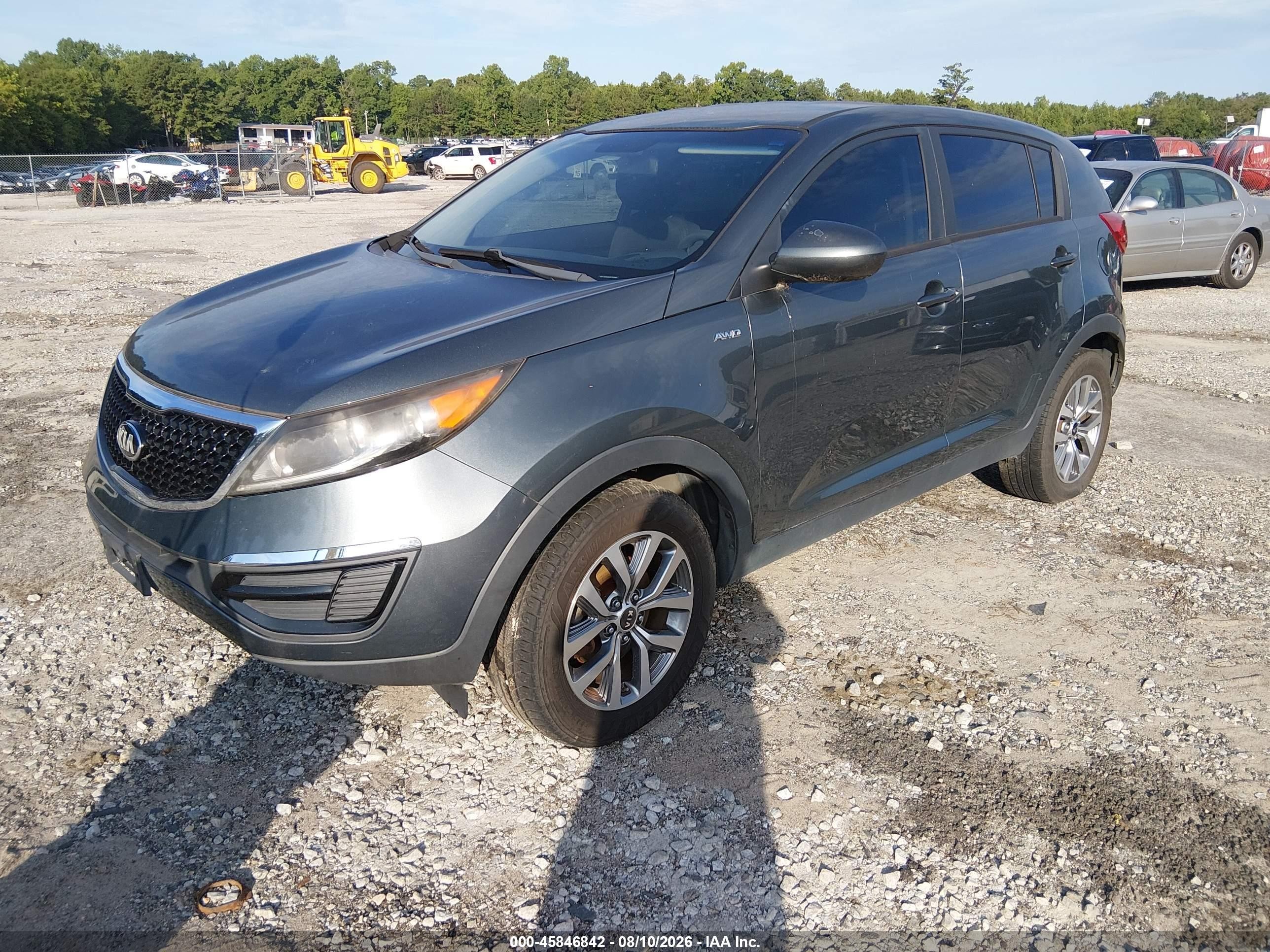 2015 Kia Sportage Lx Gray vin: KNDPBCACXF7722806