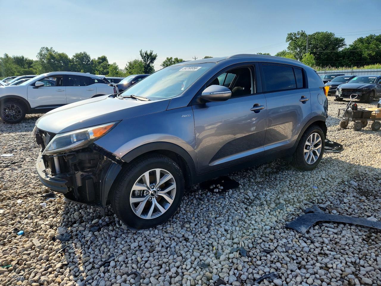 2015 Kia Sportage Lx Gray vin: KNDPBCACXF7757877