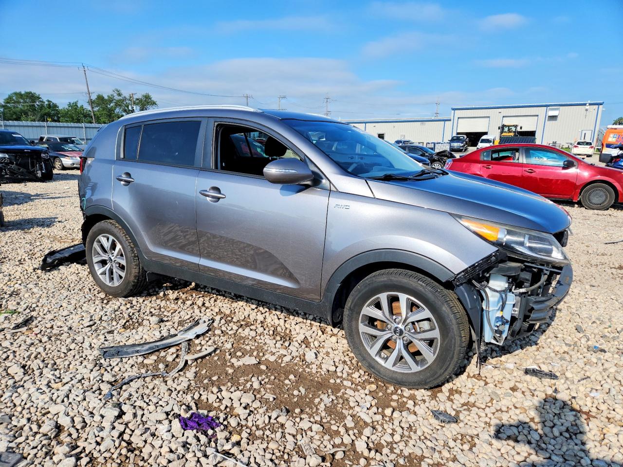 2015 Kia Sportage Lx Gray vin: KNDPBCACXF7757877