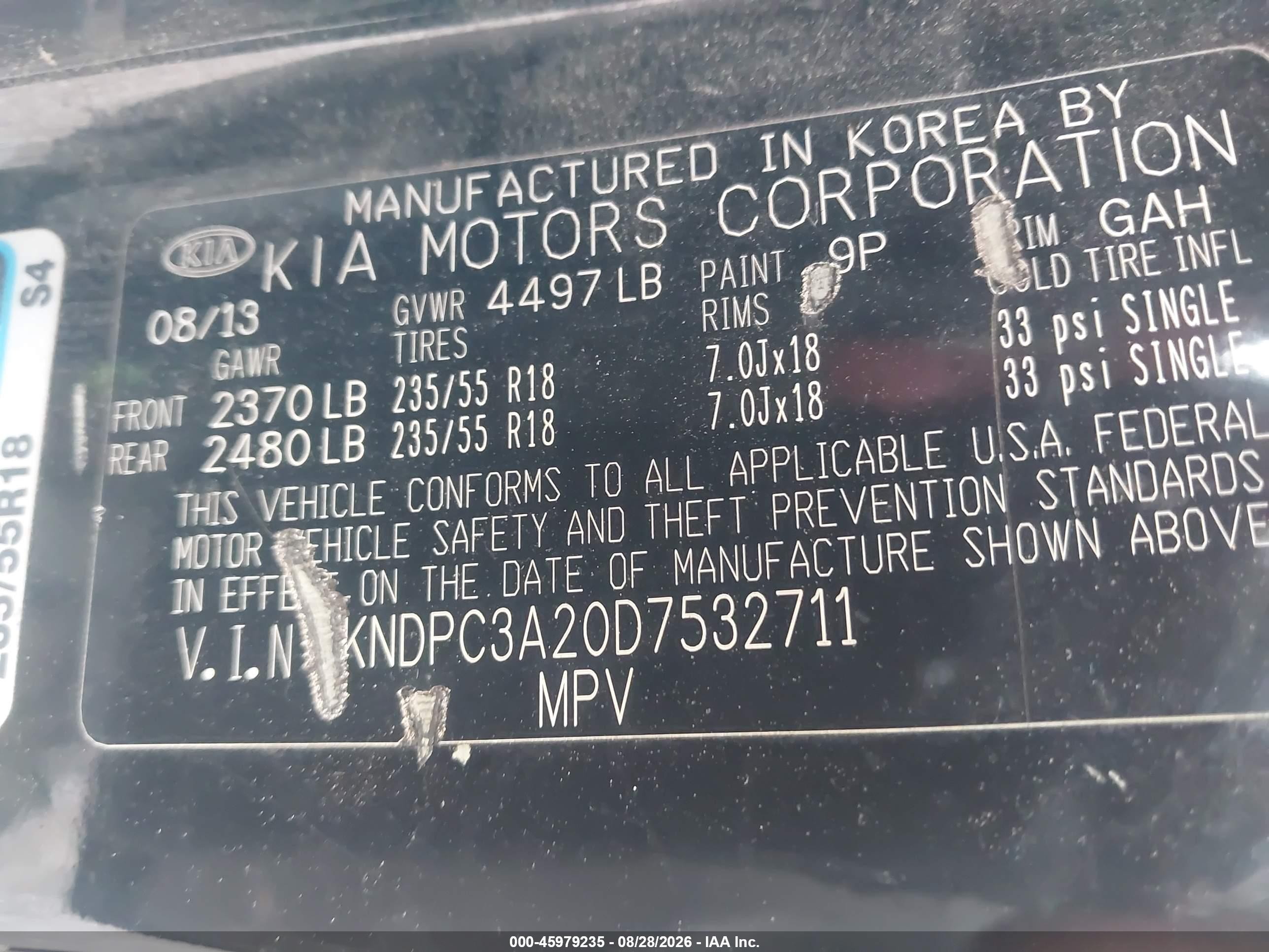 2013 Kia Sportage Ex Black vin: KNDPC3A20D7532711