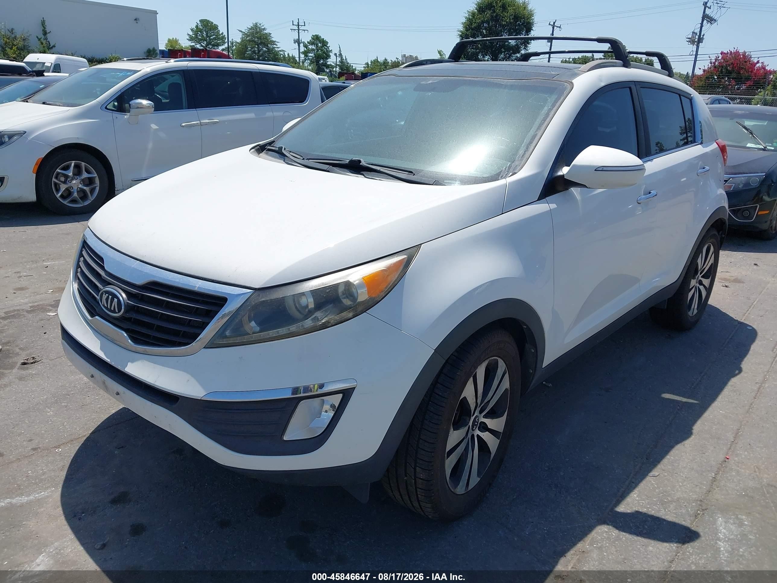 2012 Kia Sportage Ex White vin: KNDPC3A21C7346089