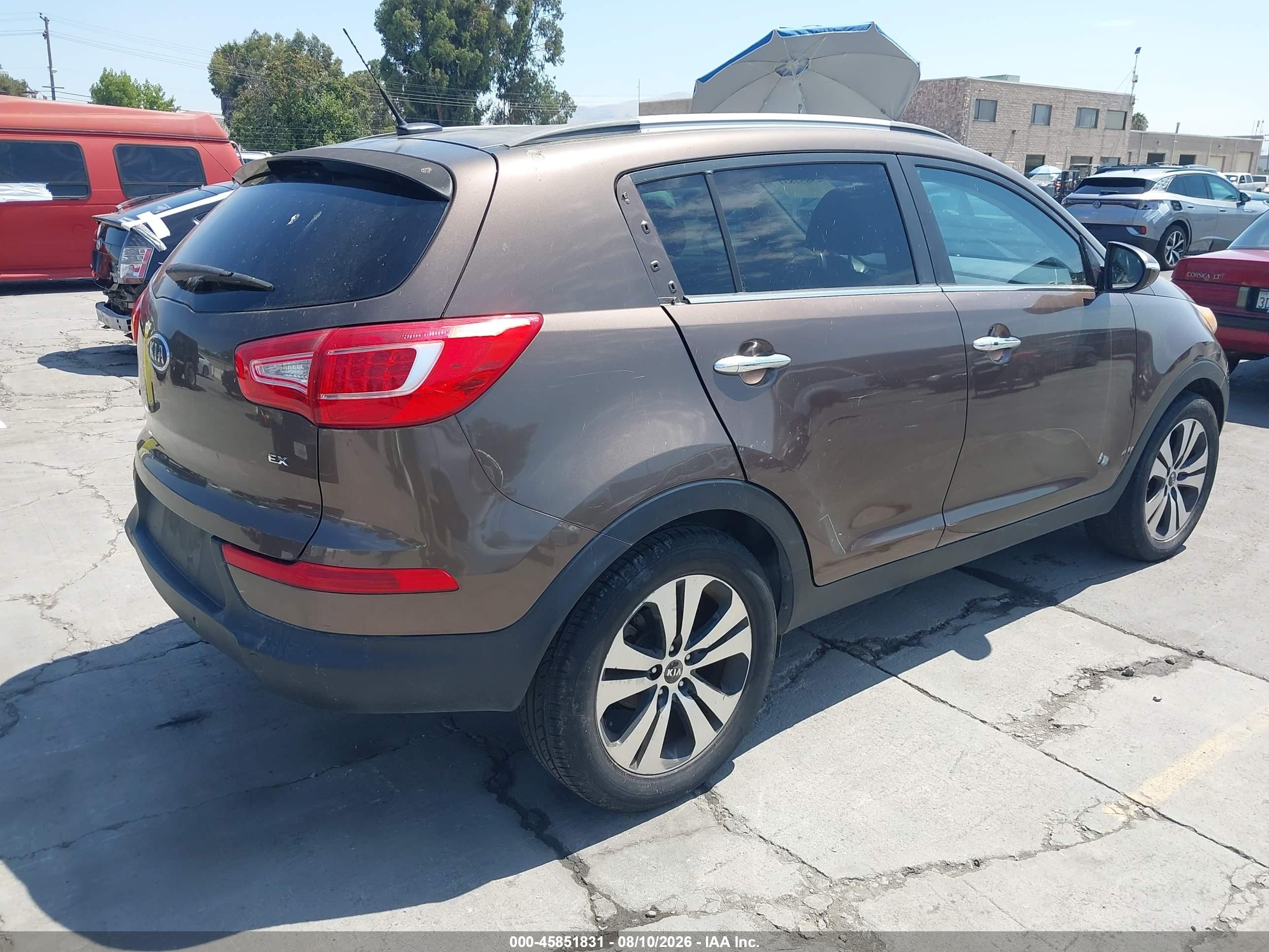2012 Kia Sportage Ex Brown vin: KNDPC3A22C7295444
