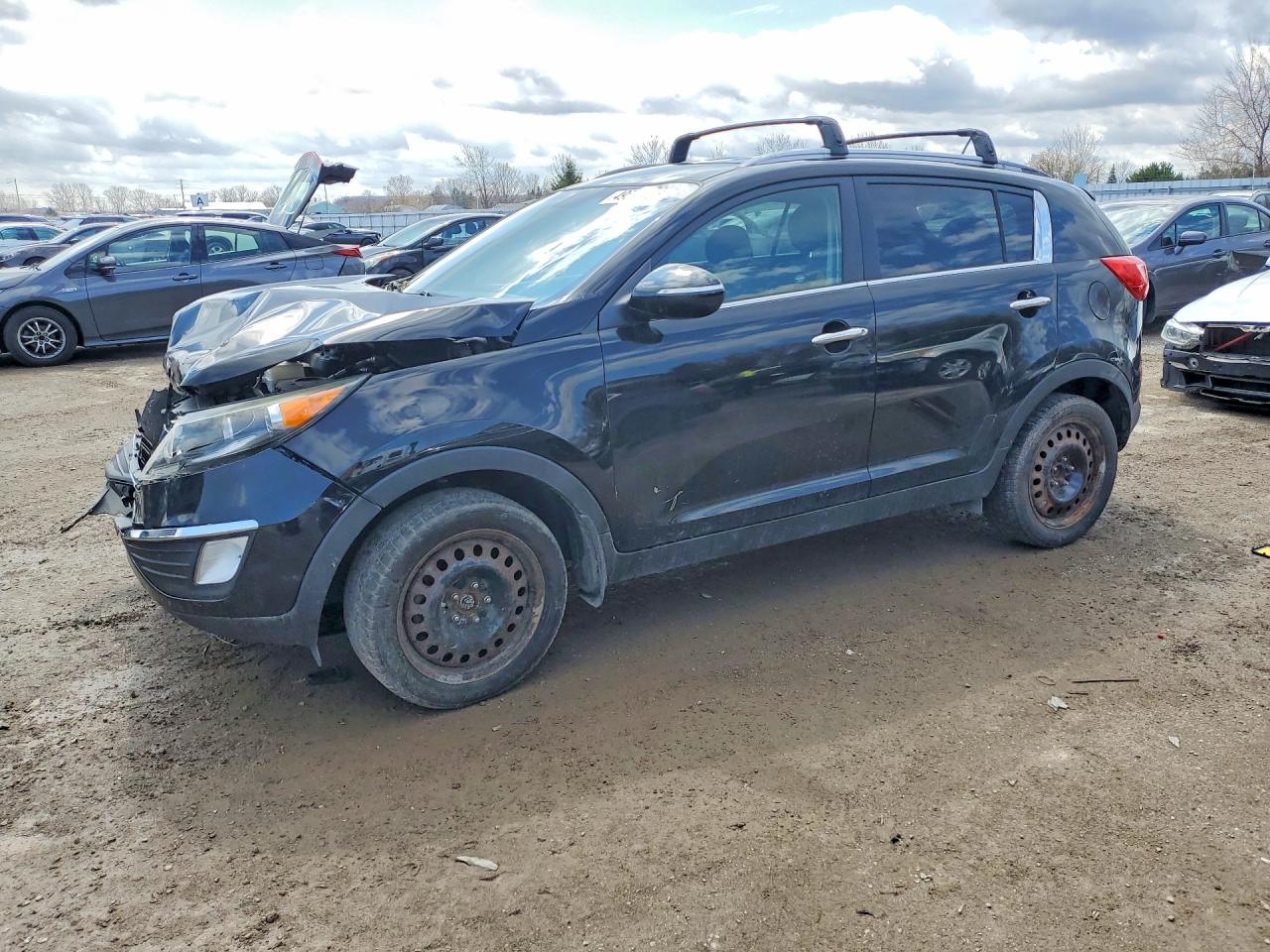 2013 Kia Sportage Ex Black vin: KNDPC3A22D7474228