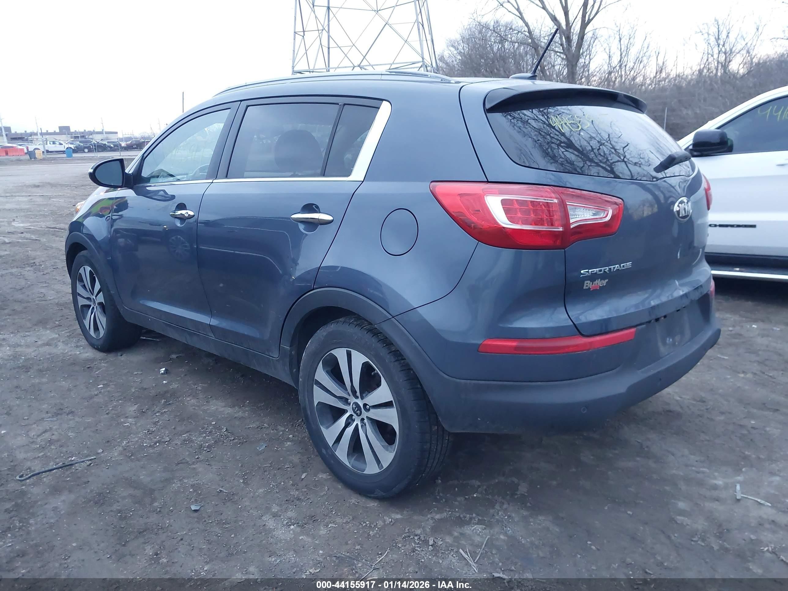 2013 Kia Sportage Ex Blue vin: KNDPC3A22D7496245