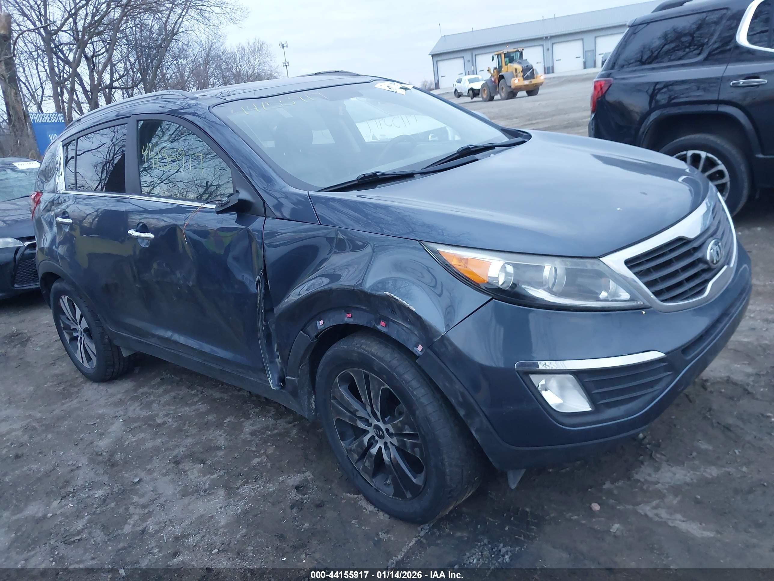 2013 Kia Sportage Ex Blue vin: KNDPC3A22D7496245