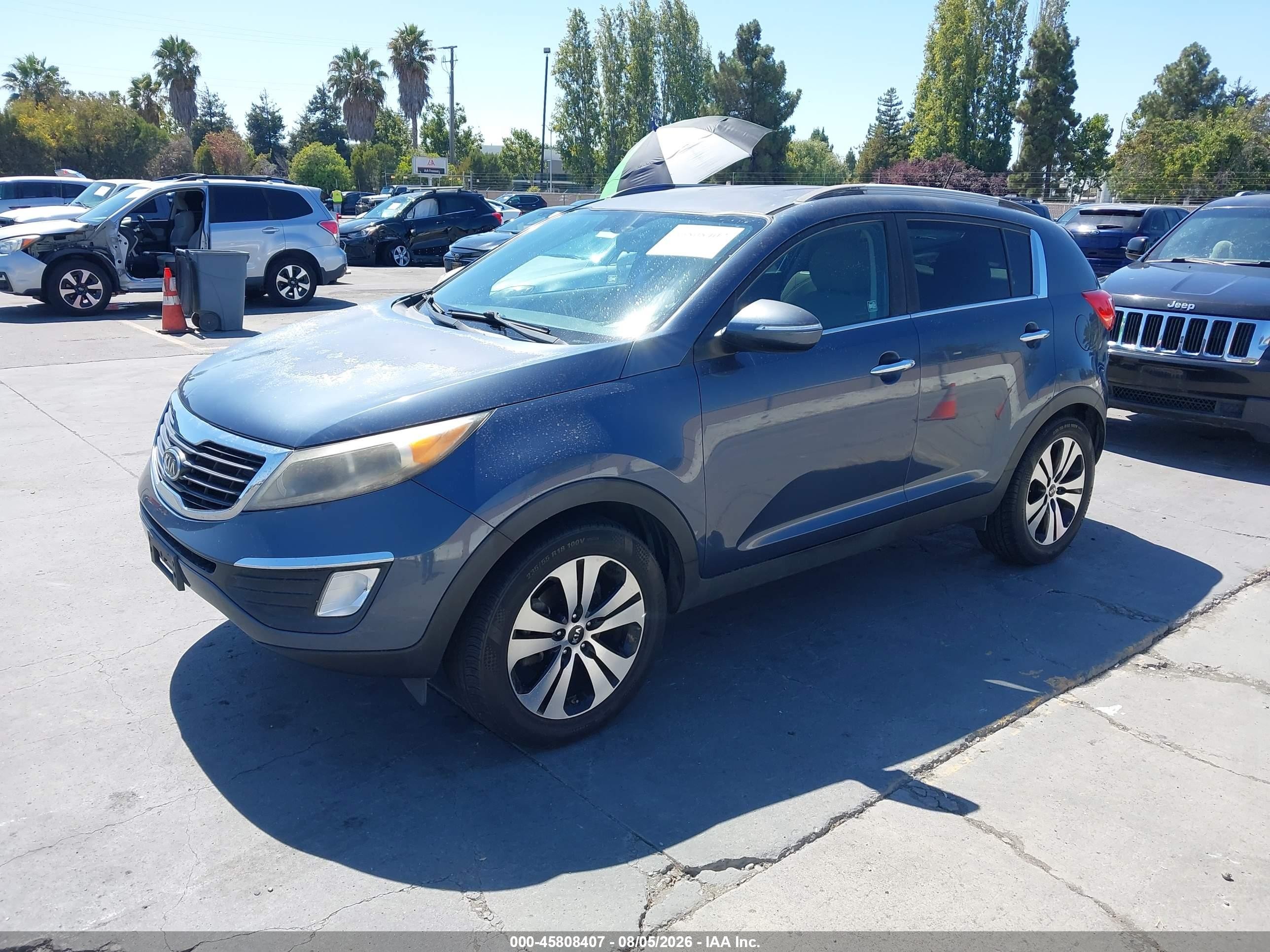 2012 Kia Sportage Ex Blue vin: KNDPC3A24C7243913