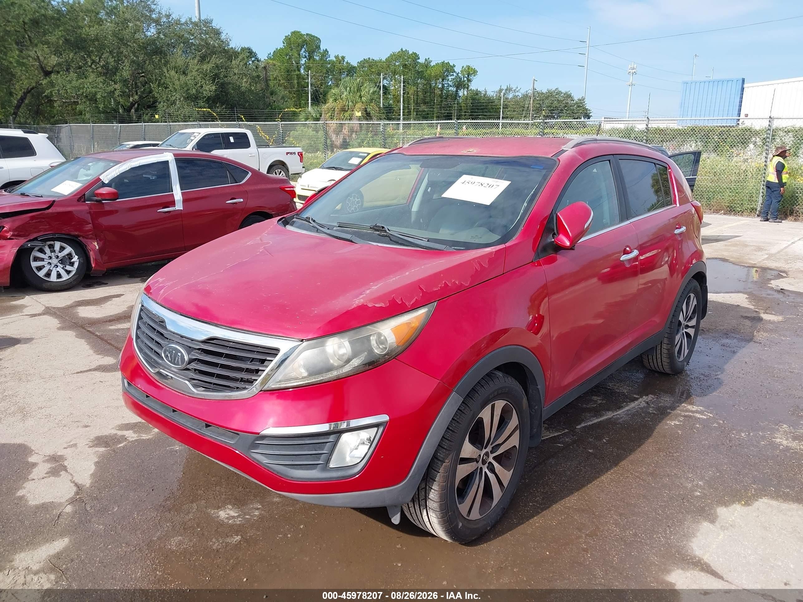 2012 Kia Sportage Ex Red vin: KNDPC3A25C7340361