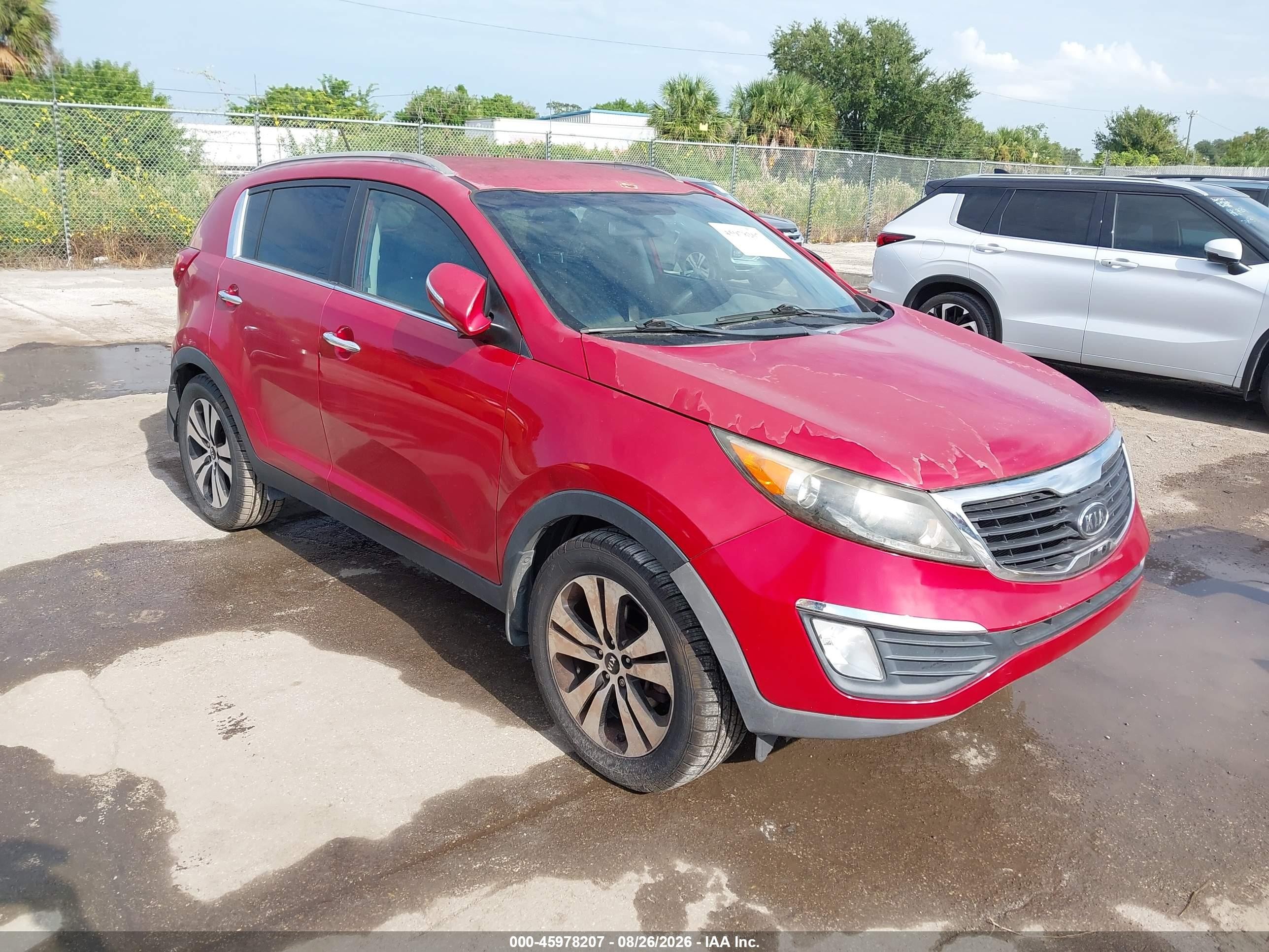 2012 Kia Sportage Ex Red vin: KNDPC3A25C7340361