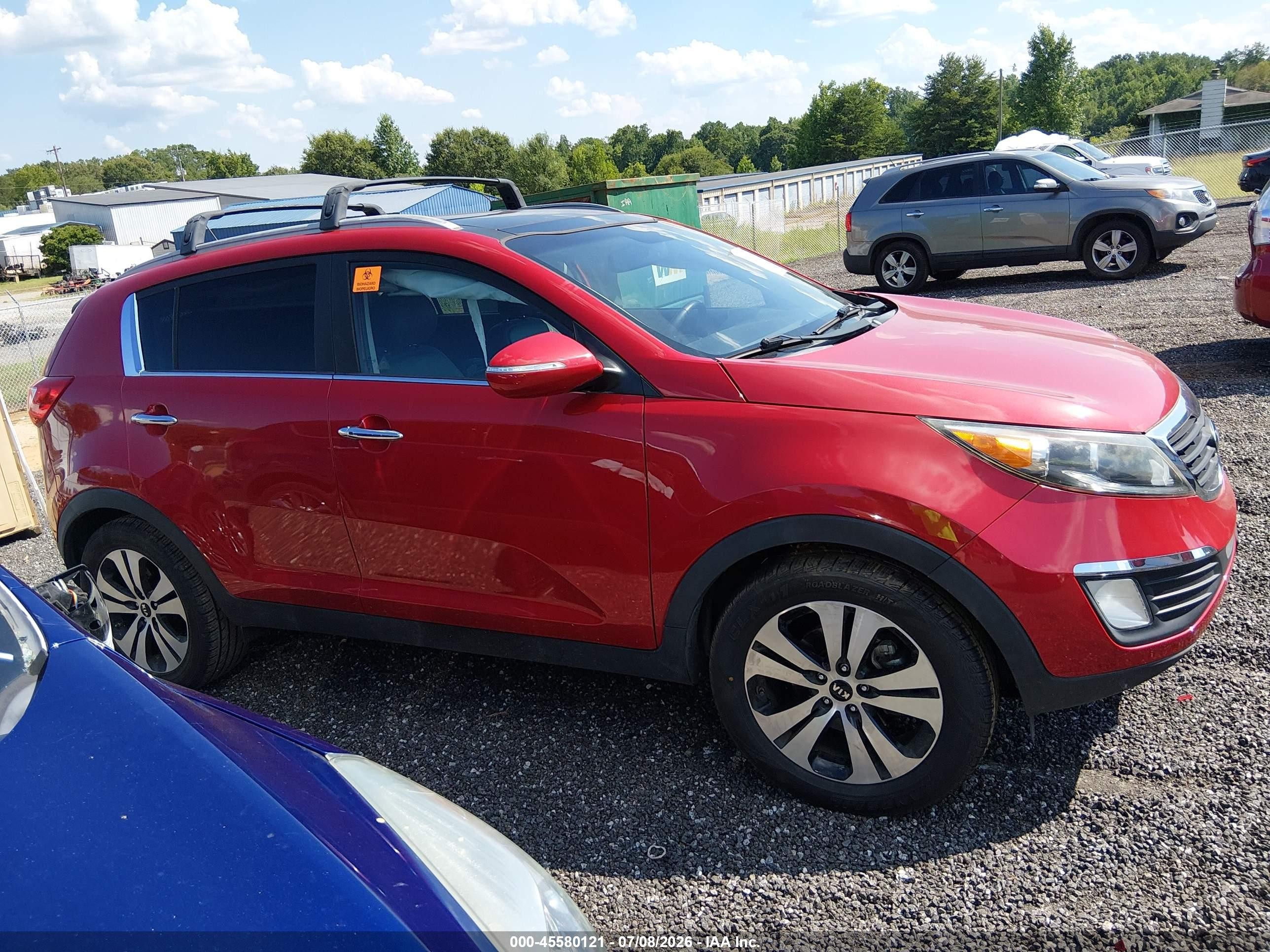 2013 Kia Sportage Ex Красный vin: KNDPC3A26D7470456