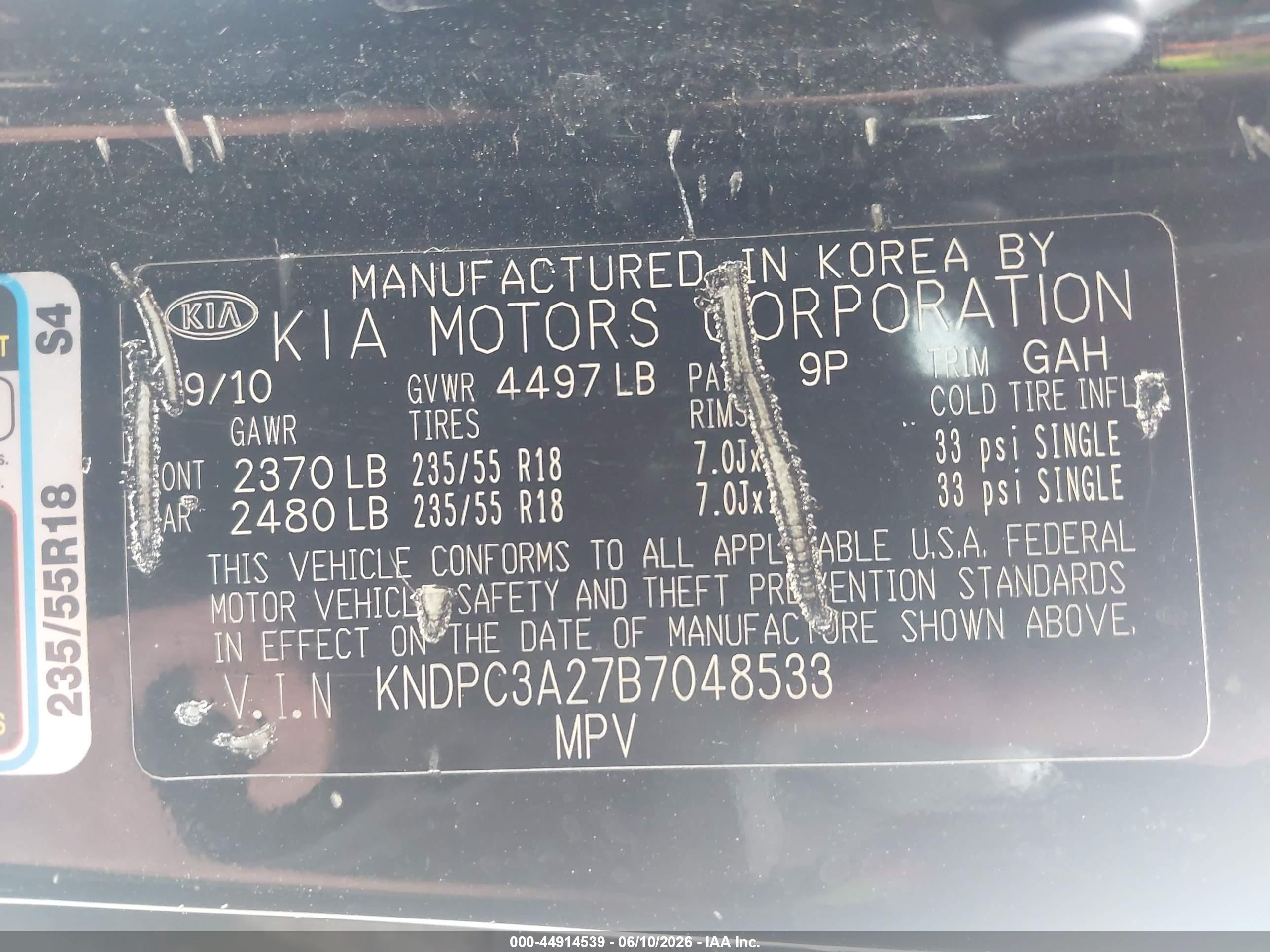 2011 Kia Sportage Ex Black vin: KNDPC3A27B7048533