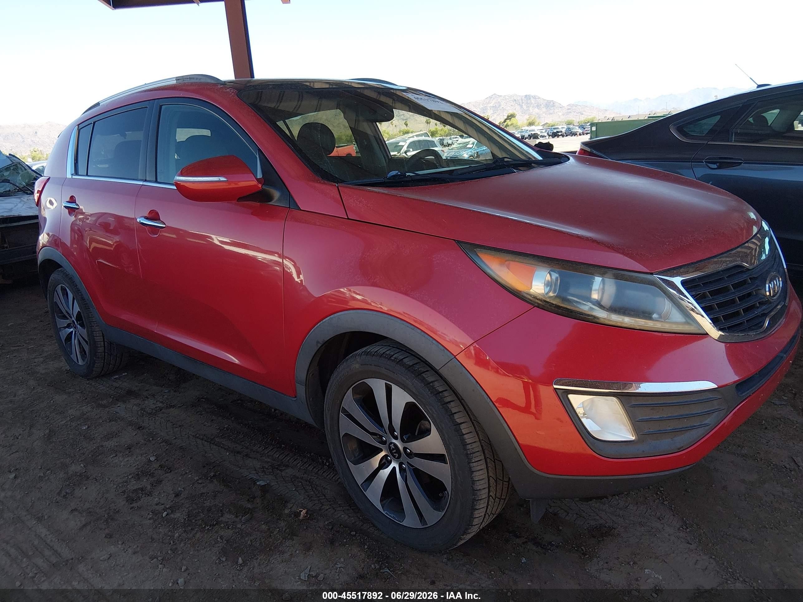 2011 Kia Sportage Ex Red vin: KNDPC3A27B7070953
