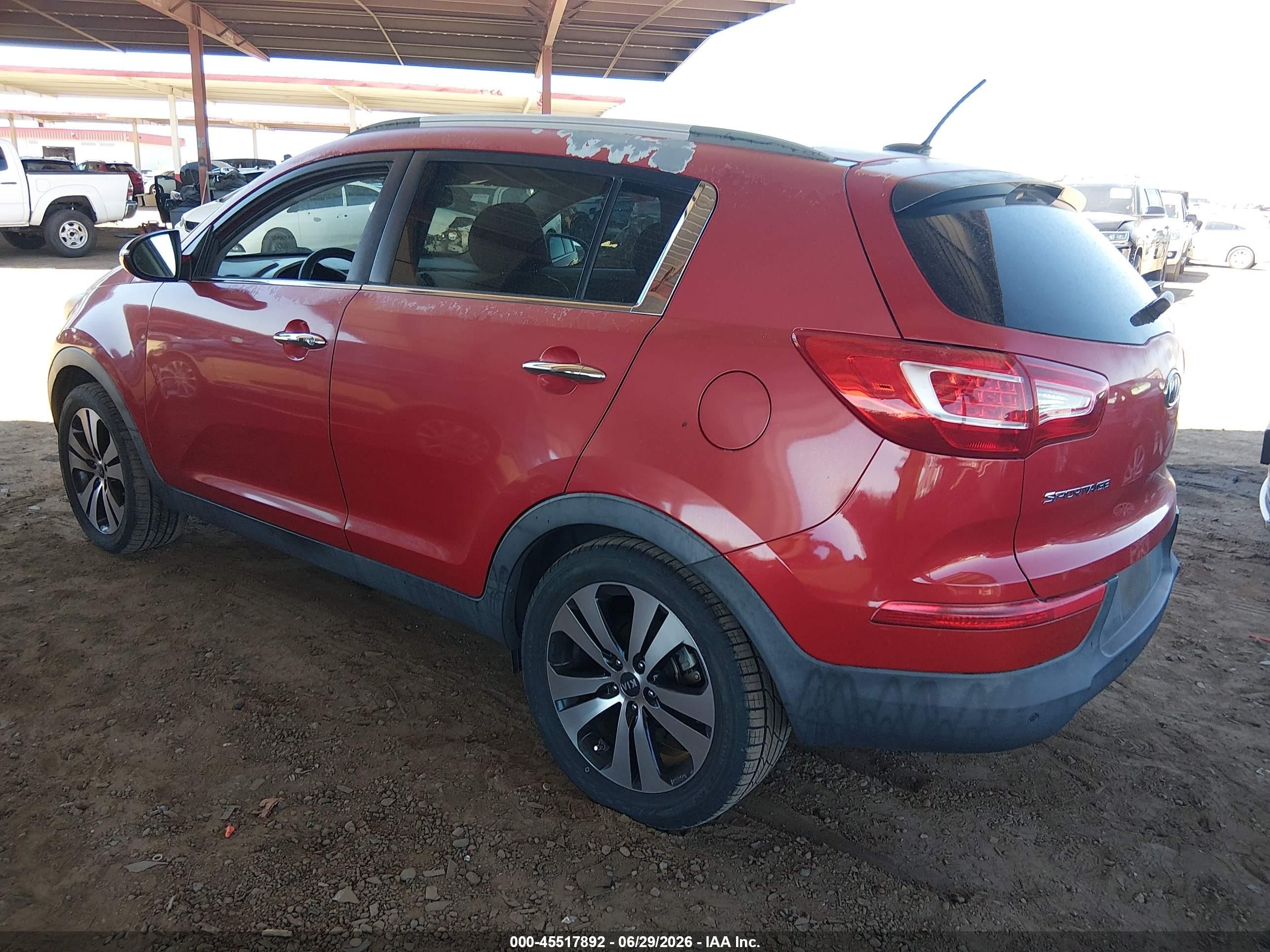 2011 Kia Sportage Ex Red vin: KNDPC3A27B7070953