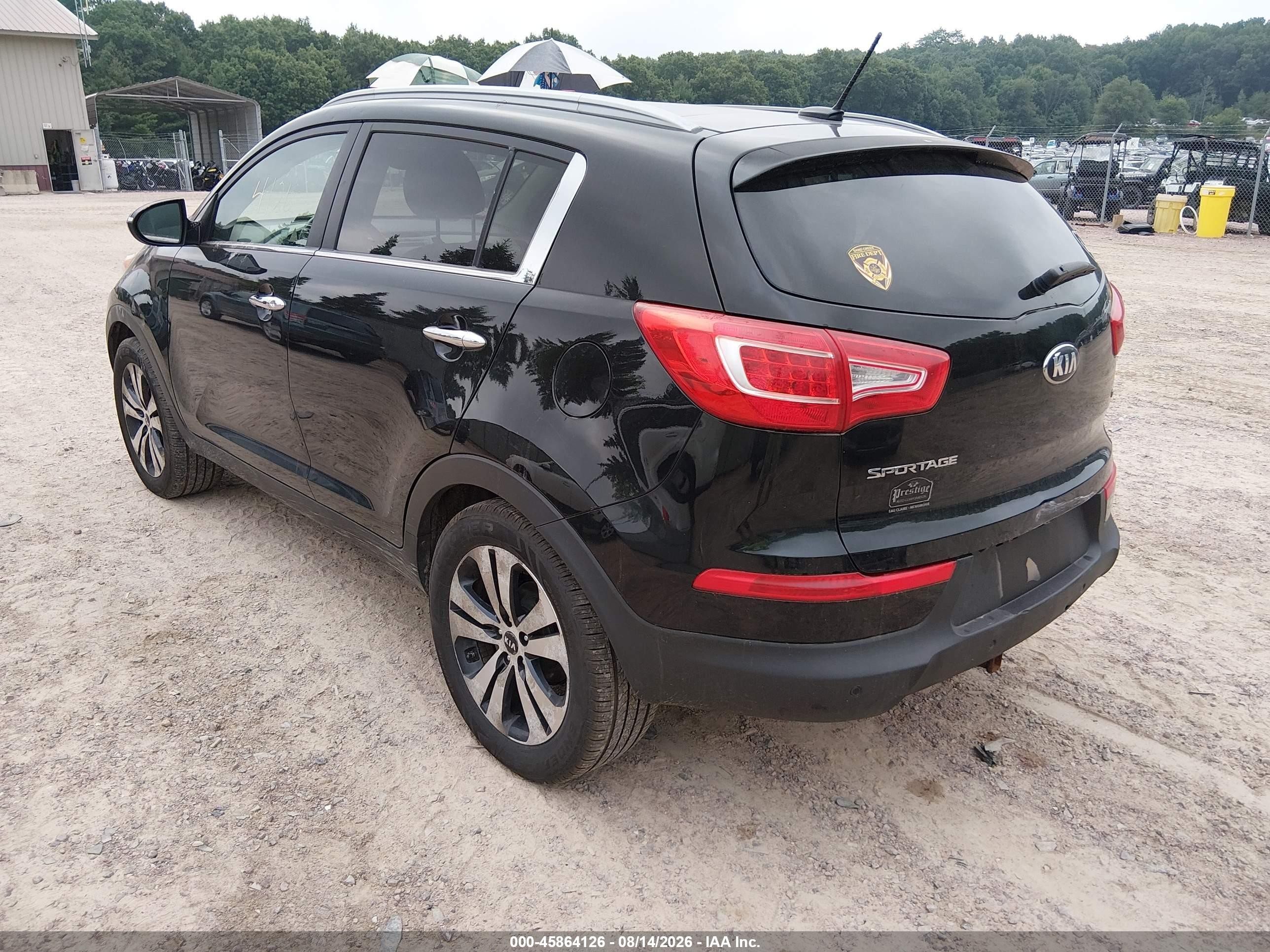 2013 Kia Sportage Ex Black vin: KNDPC3A27D7413313