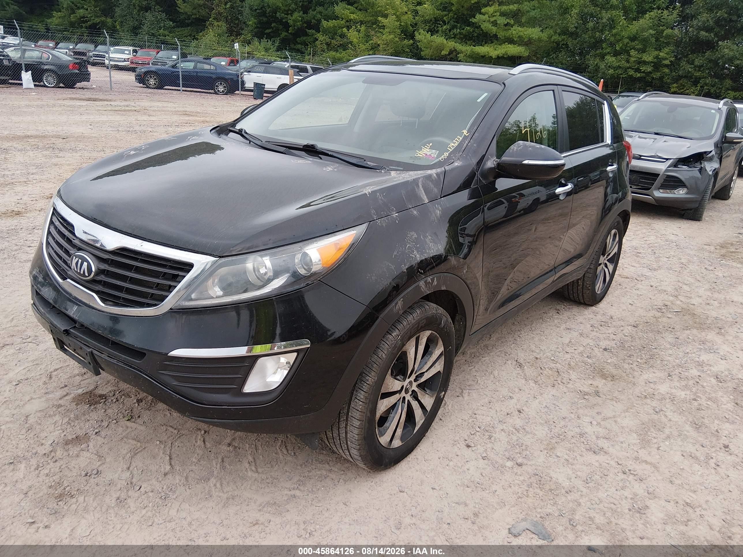 2013 Kia Sportage Ex Black vin: KNDPC3A27D7413313