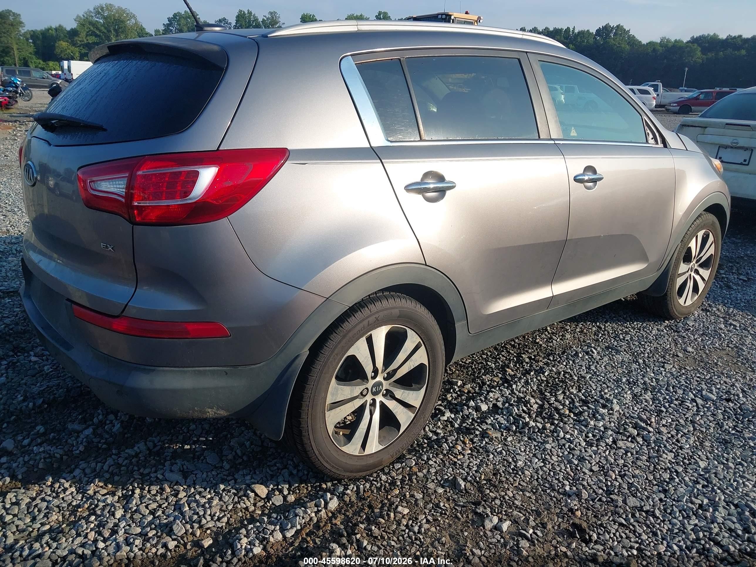 2012 Kia Sportage Ex Gray vin: KNDPC3A29C7219588