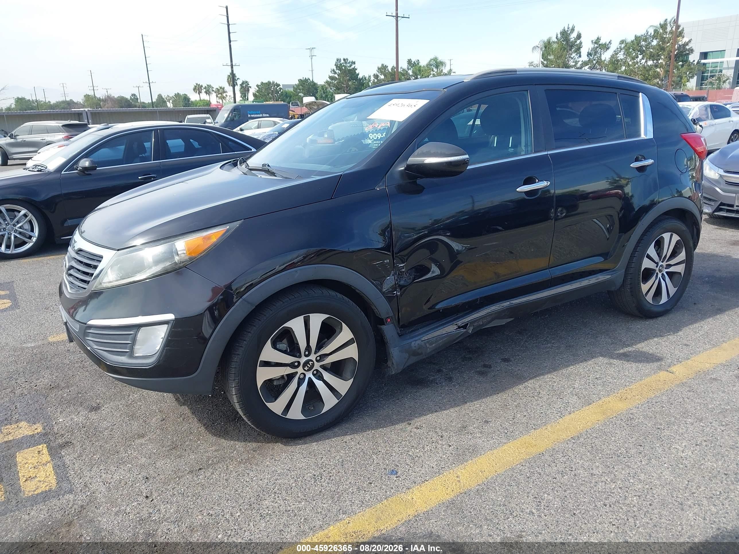 2013 Kia Sportage Ex Black vin: KNDPC3A29D7507080