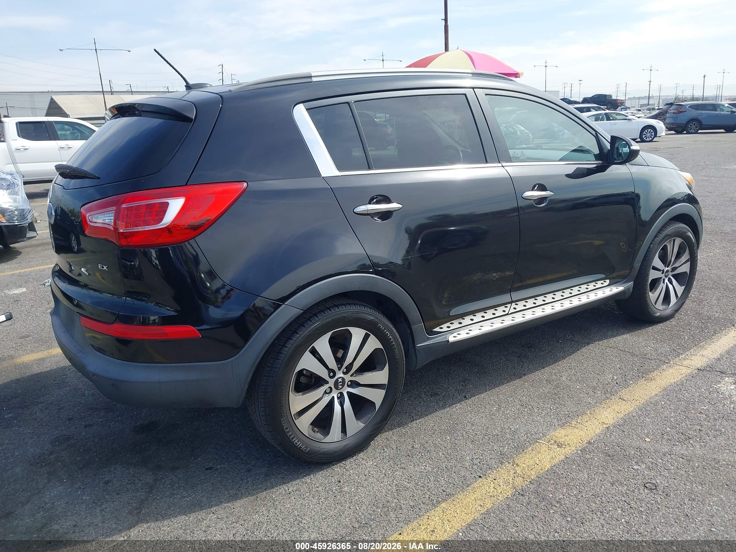2013 Kia Sportage Ex Black vin: KNDPC3A29D7507080