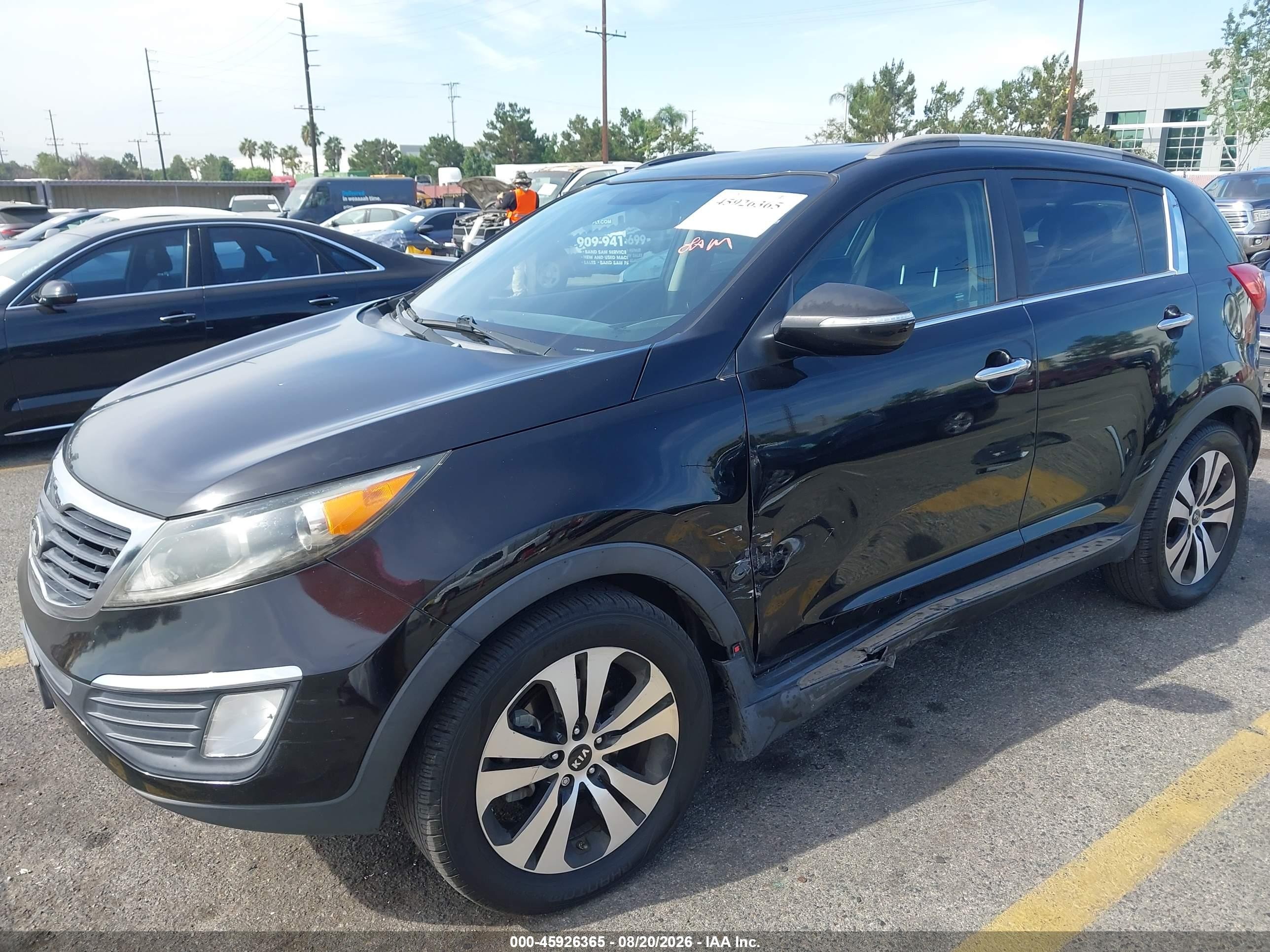2013 Kia Sportage Ex Black vin: KNDPC3A29D7507080