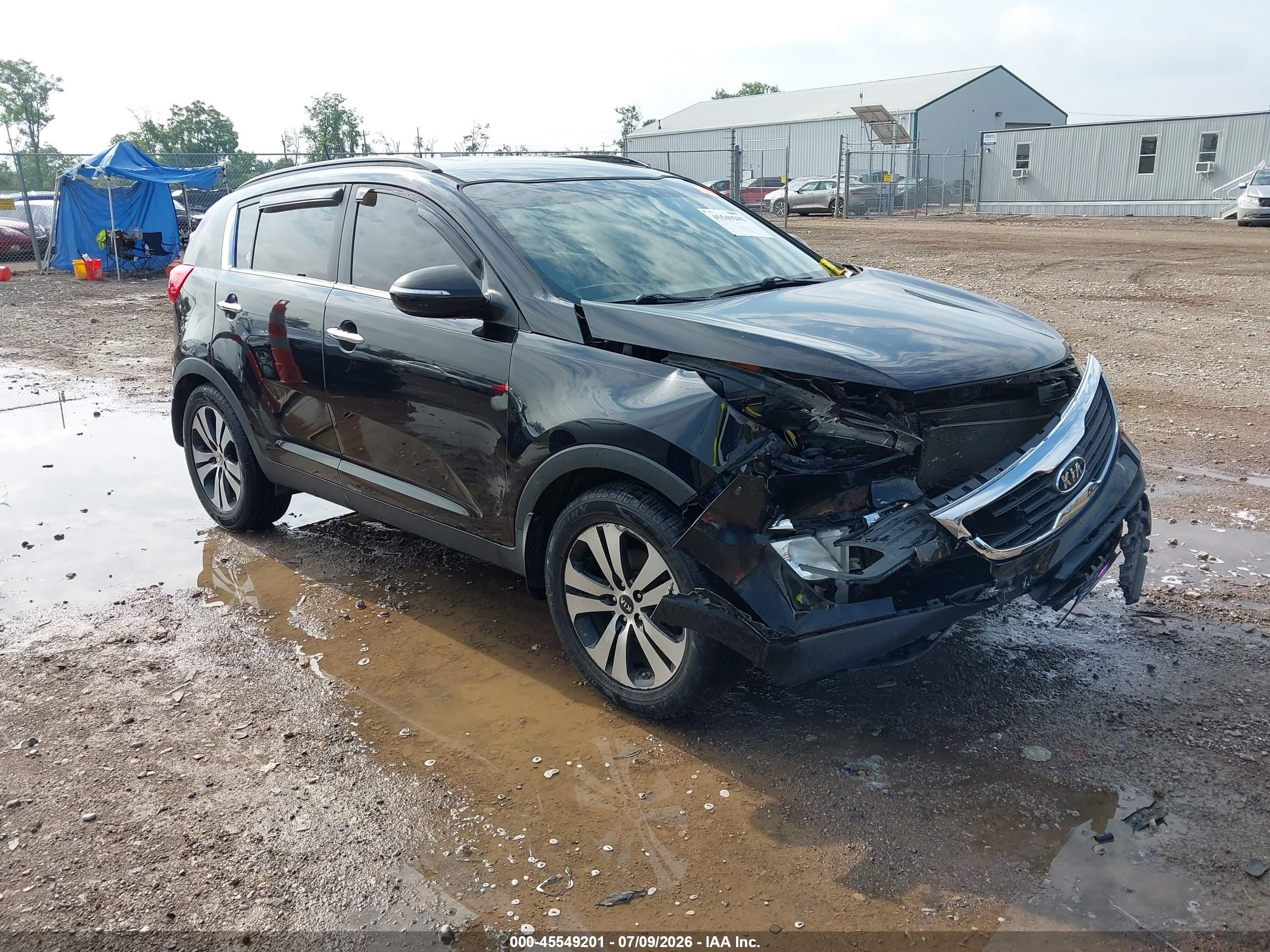2012 Kia Sportage Ex Black vin: KNDPC3A2XC7213153