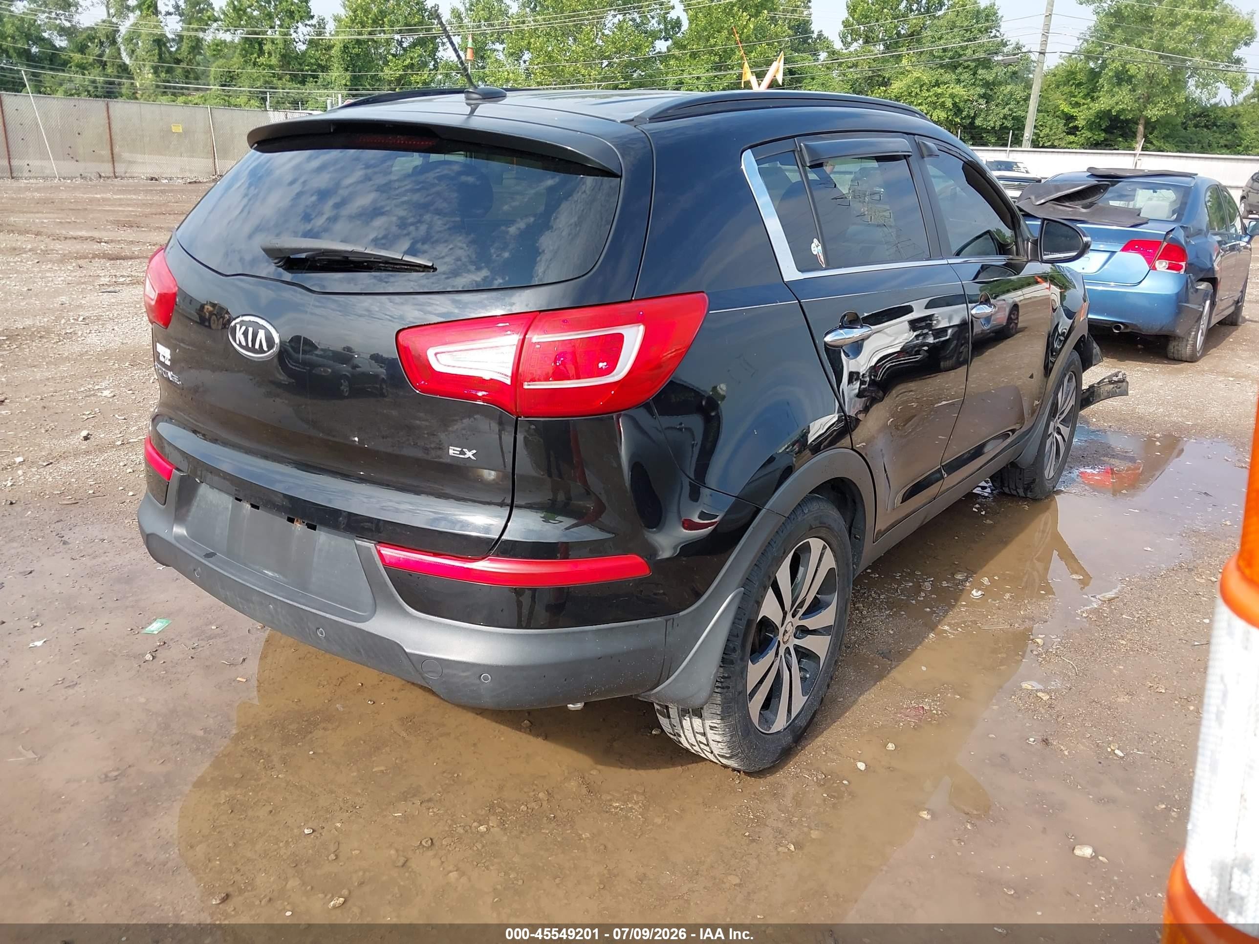 2012 Kia Sportage Ex Black vin: KNDPC3A2XC7213153