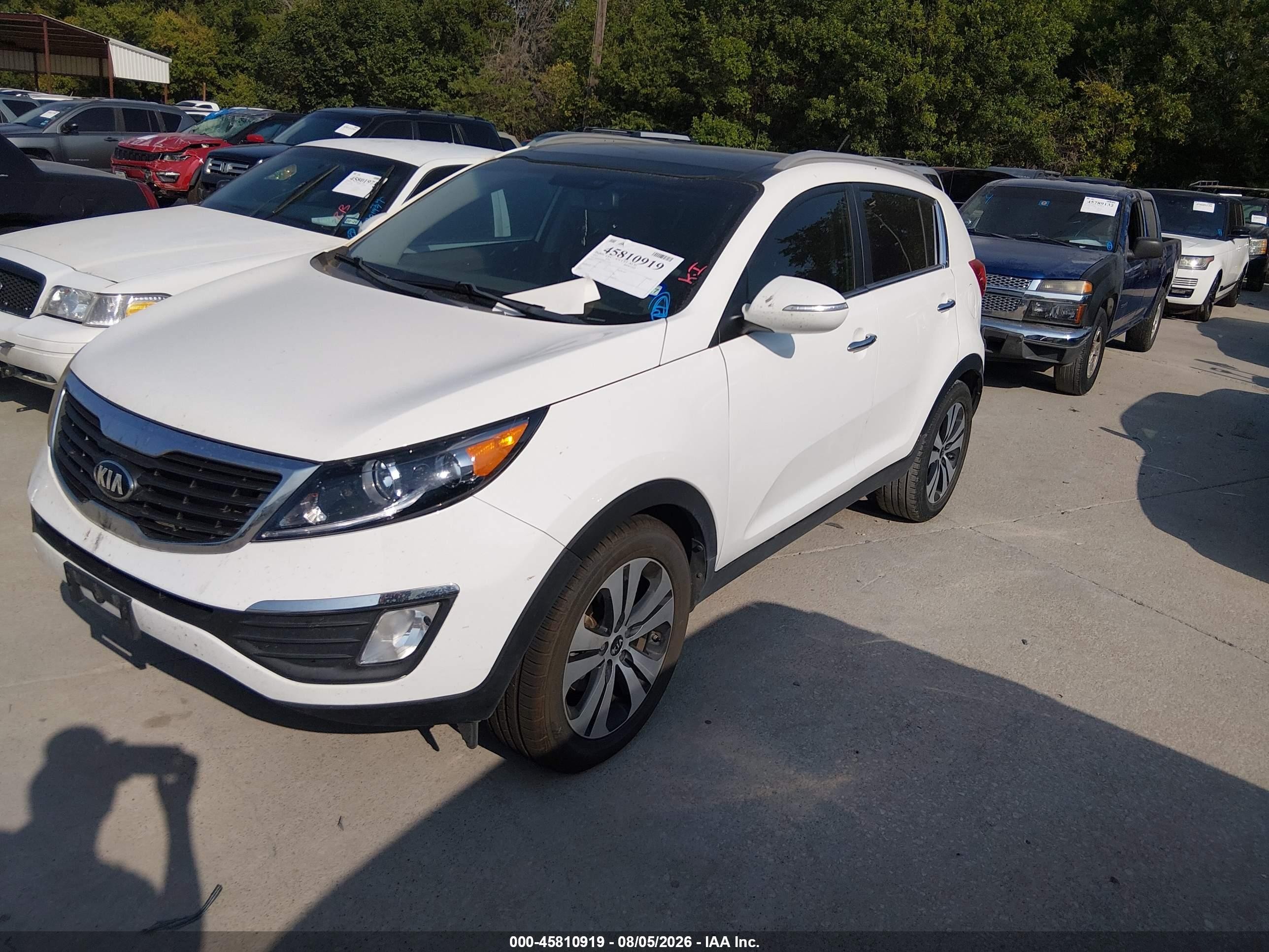 2013 Kia Sportage Ex White vin: KNDPC3A2XD7440652