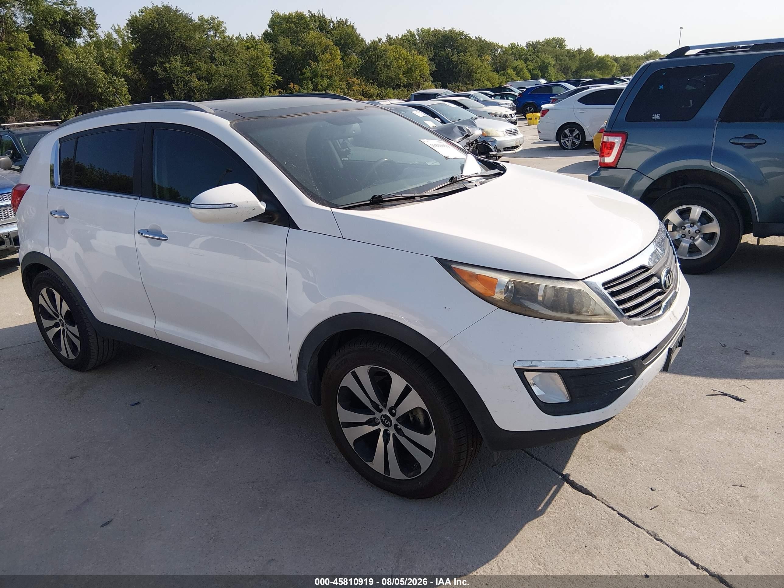2013 Kia Sportage Ex White vin: KNDPC3A2XD7440652