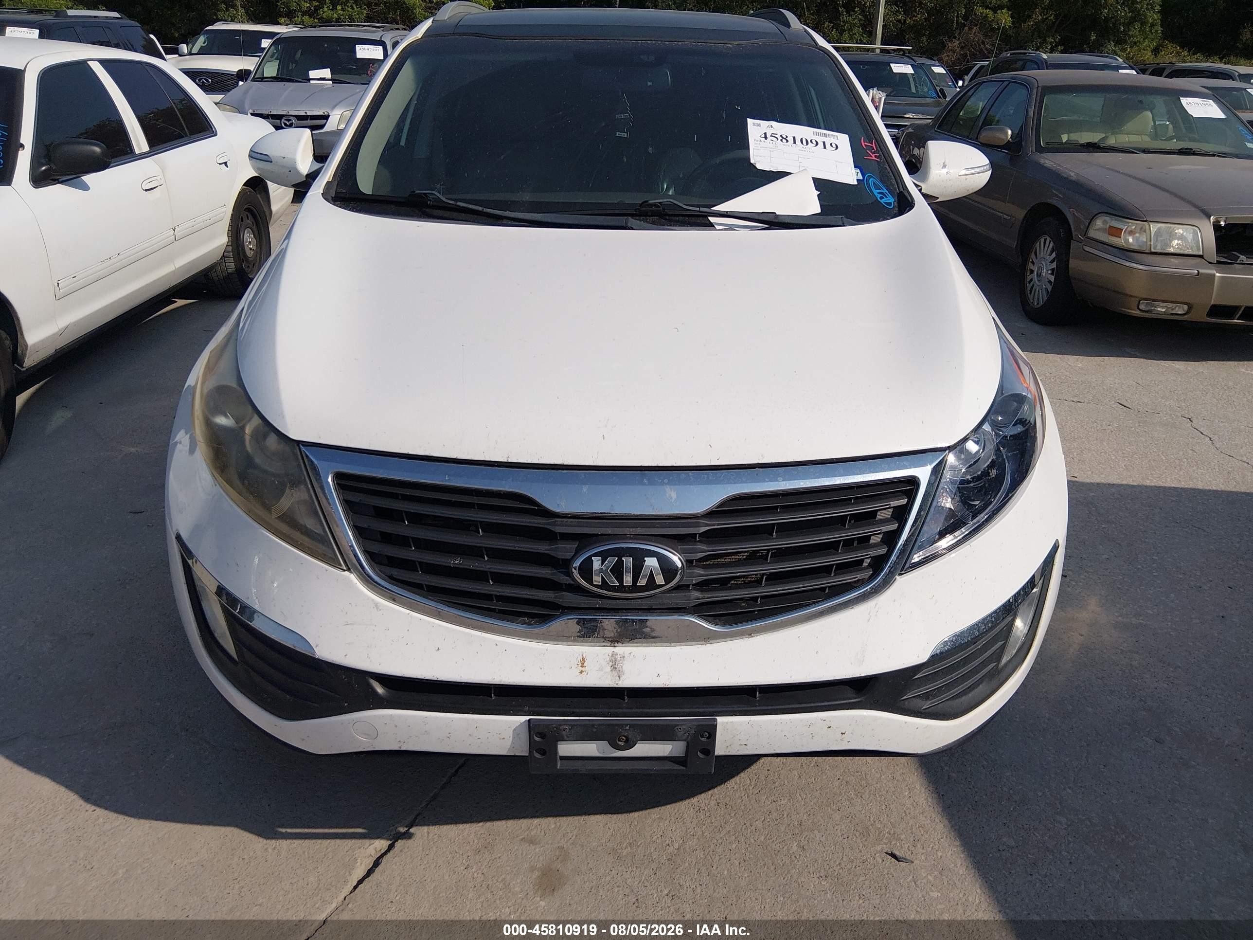 2013 Kia Sportage Ex White vin: KNDPC3A2XD7440652