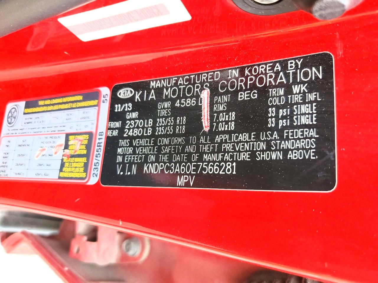 2014 Kia Sportage Sx Red vin: KNDPC3A60E7566281
