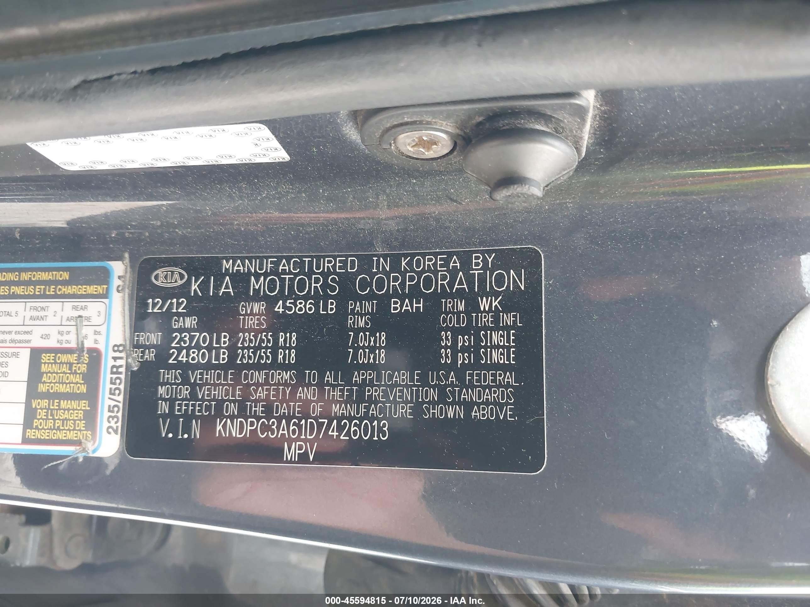 2013 Kia Sportage Sx Dark Blue vin: KNDPC3A61D7426013