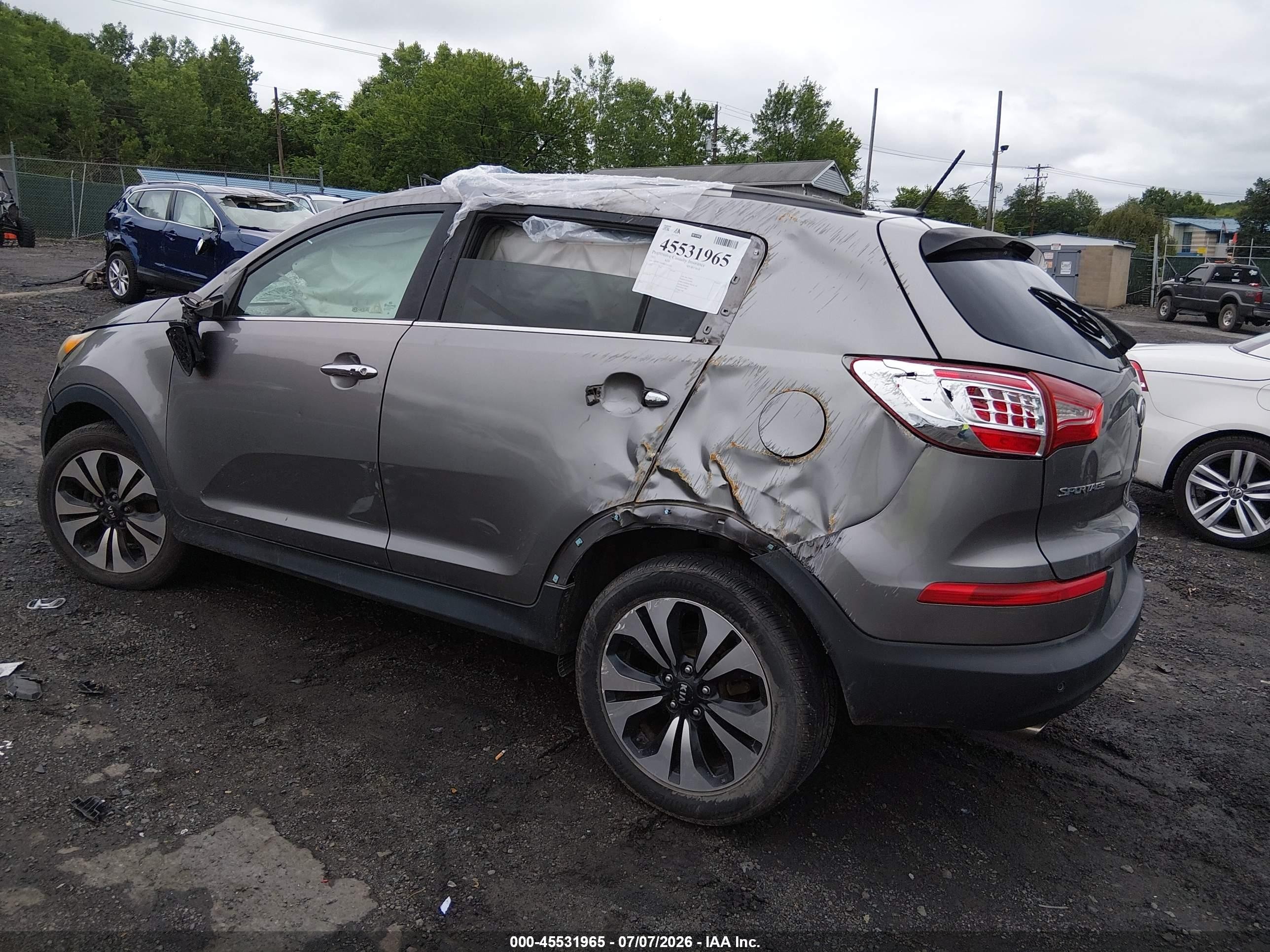 2011 Kia Sportage Sx Gray vin: KNDPC3A69B7162472
