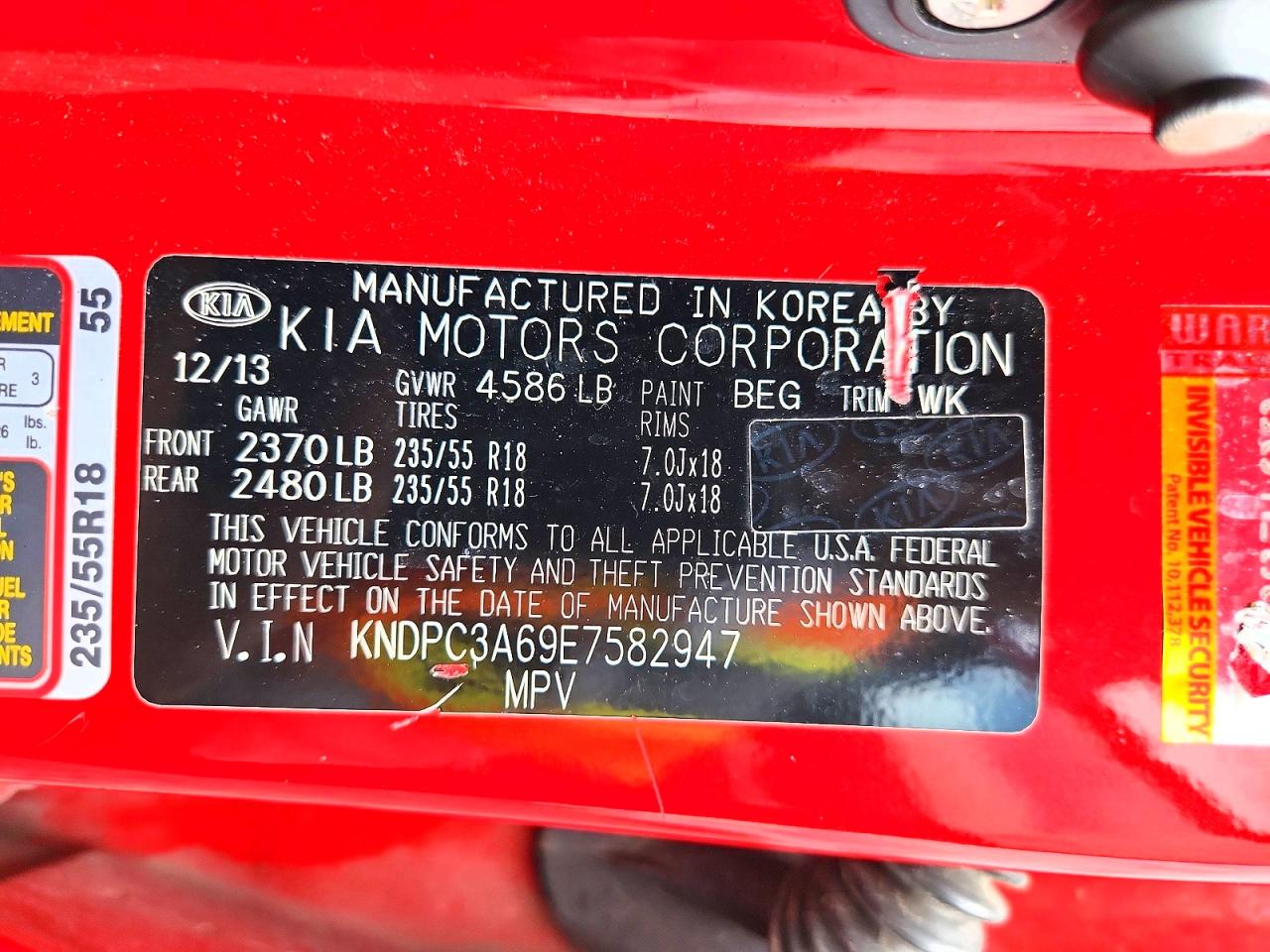 2014 Kia Sportage Sx Red vin: KNDPC3A69E7582947