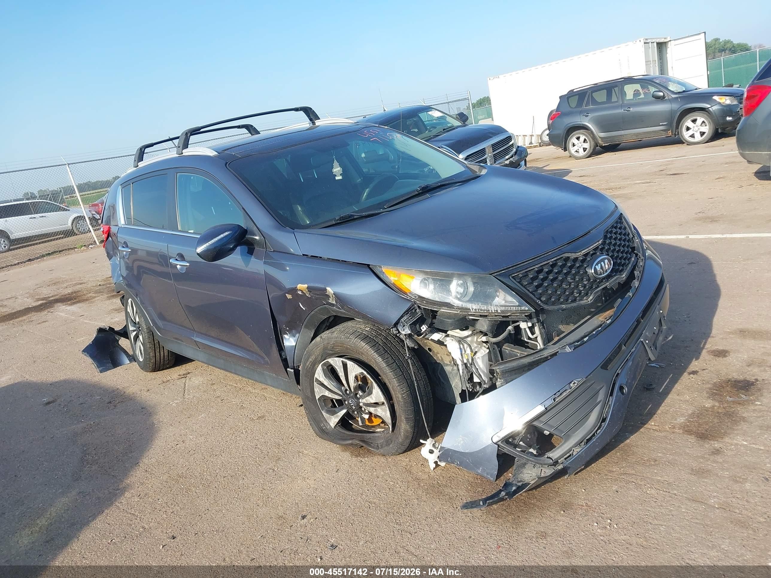 2012 Kia Sportage Sx Gray vin: KNDPC3A6XC7284226