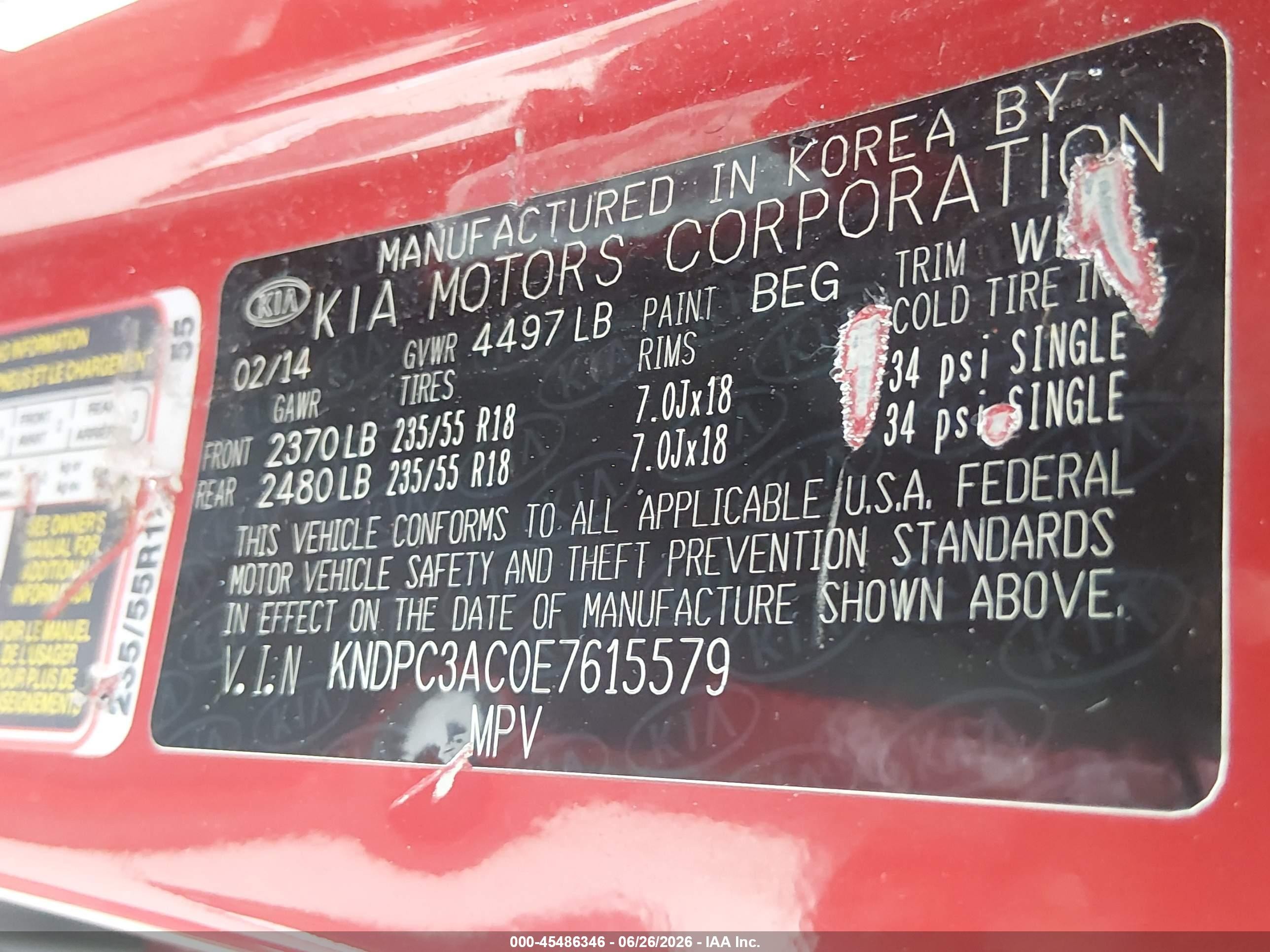 2014 Kia Sportage Ex Maroon vin: KNDPC3AC0E7615579