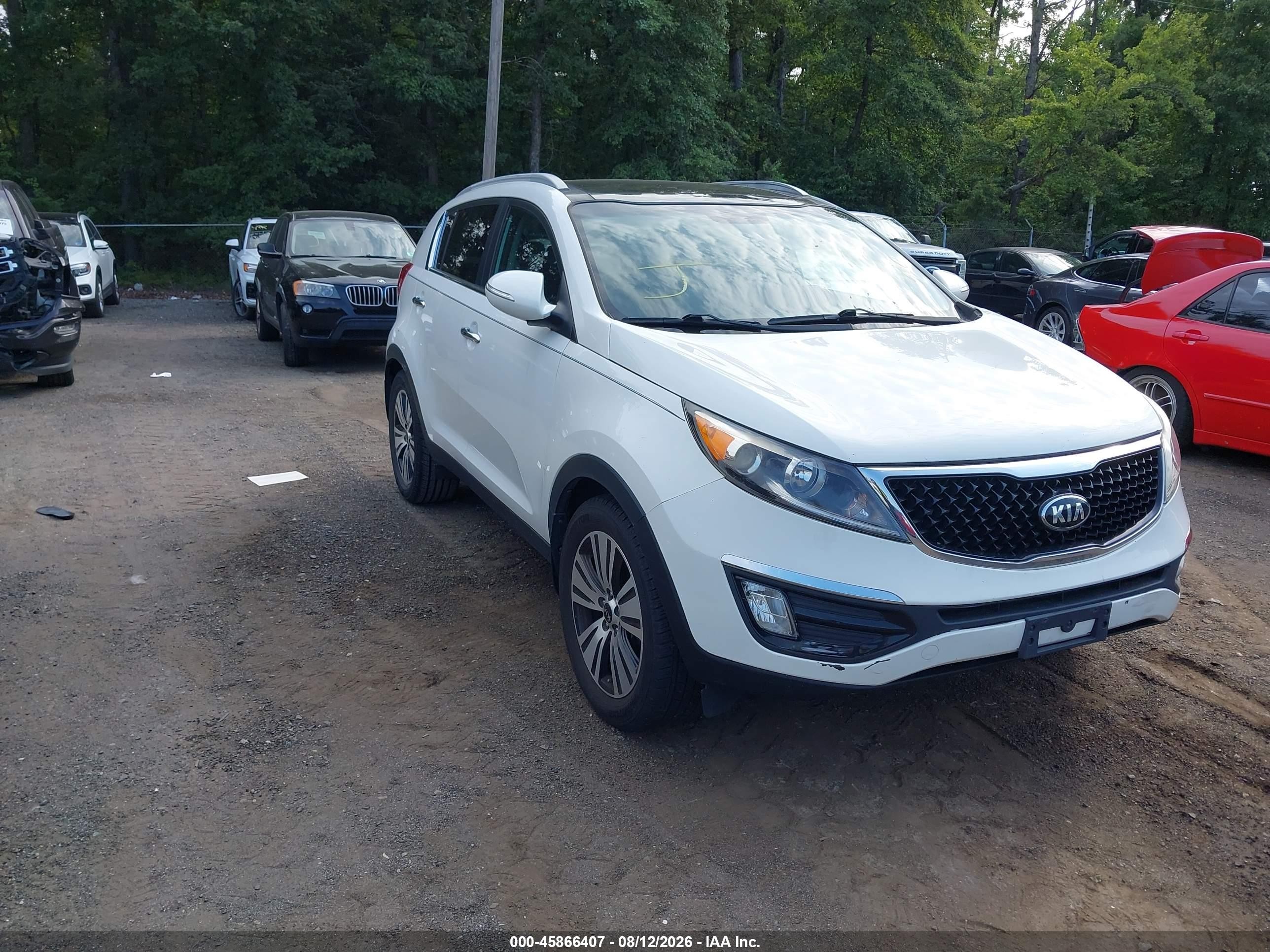 2015 Kia Sportage Ex White vin: KNDPC3AC1F7723906