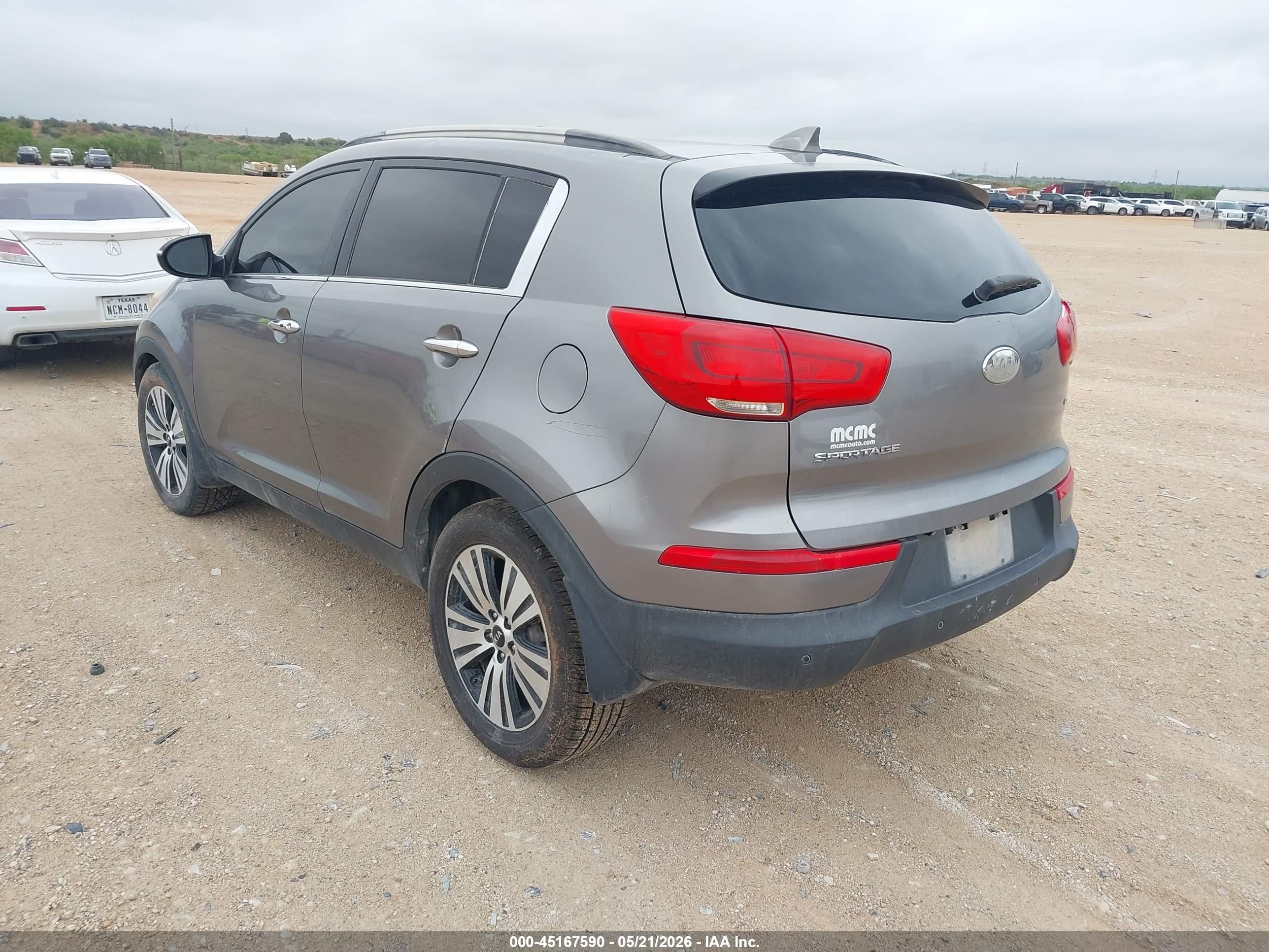 2014 Kia Sportage Ex Gray vin: KNDPC3AC9E7563613